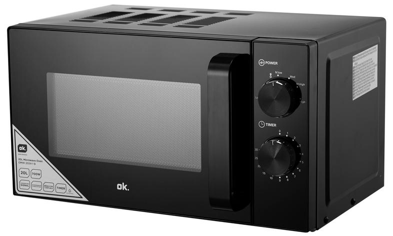 Microwave oven OK. OMW 2024-1 B Black 20l 700W 6 power levels Taler Brand OK.
