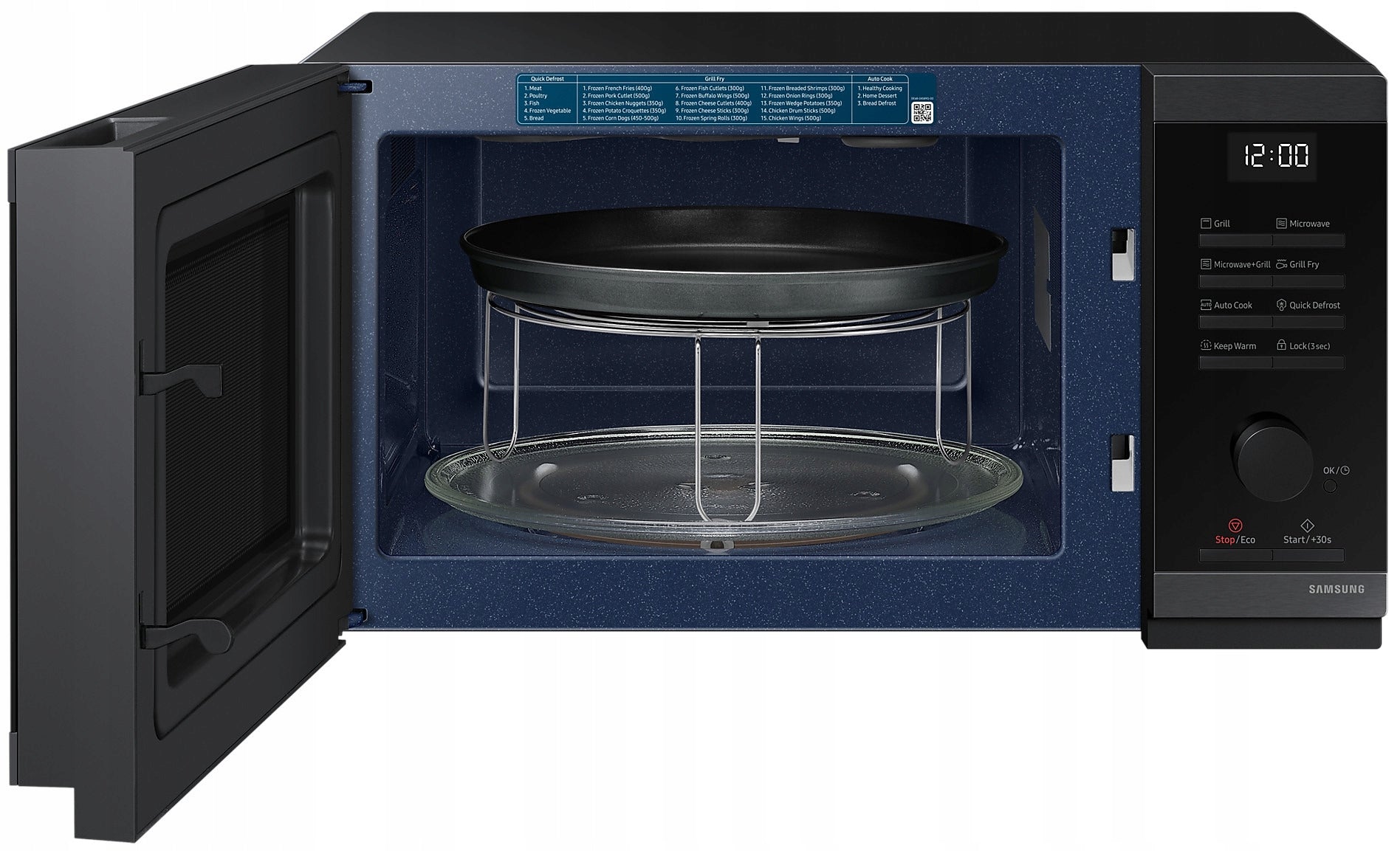 Microwave oven SAMSUNG MG23DG4524CGE2 23L Grill Fry Dominant color black