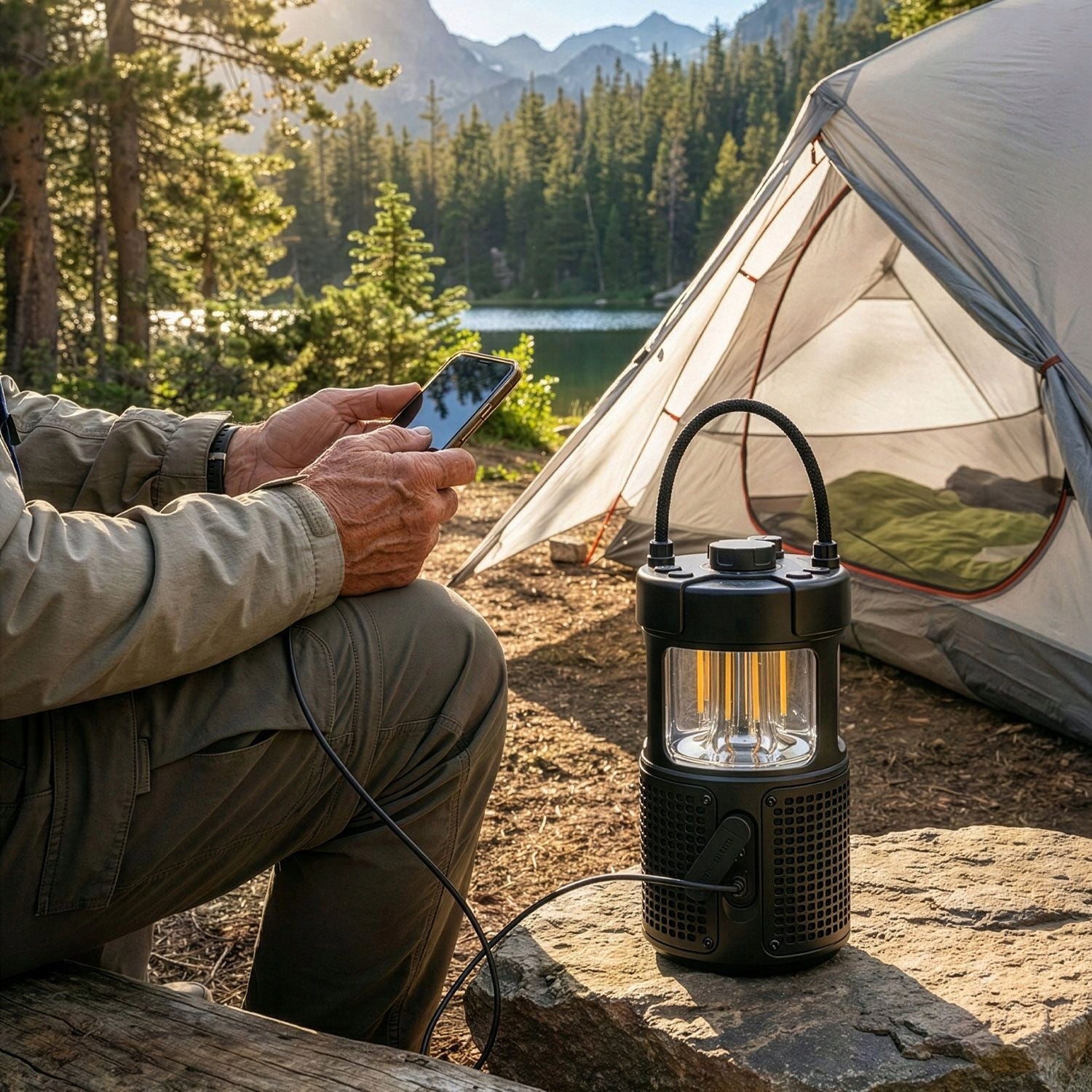 Midland LED Camping Lamp with Bluetooth 6.0 USB-C Speaker