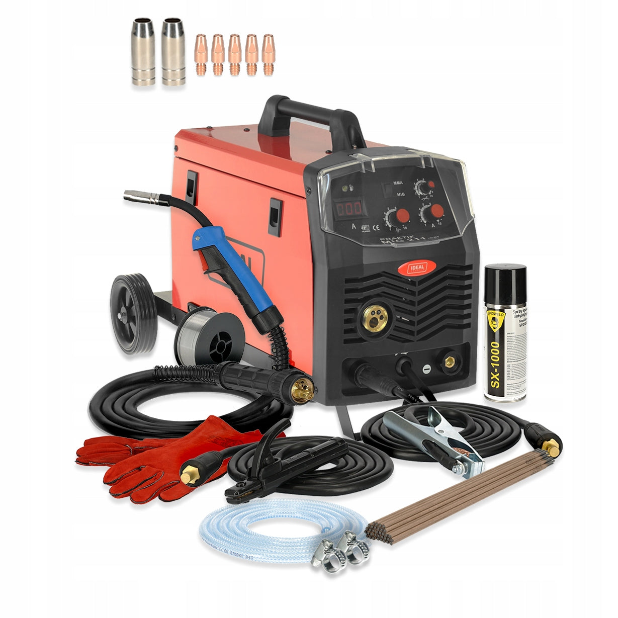 Migomat MIG/MAG MMA inverter welder 200A Ideal Praktik MIG 211 Set