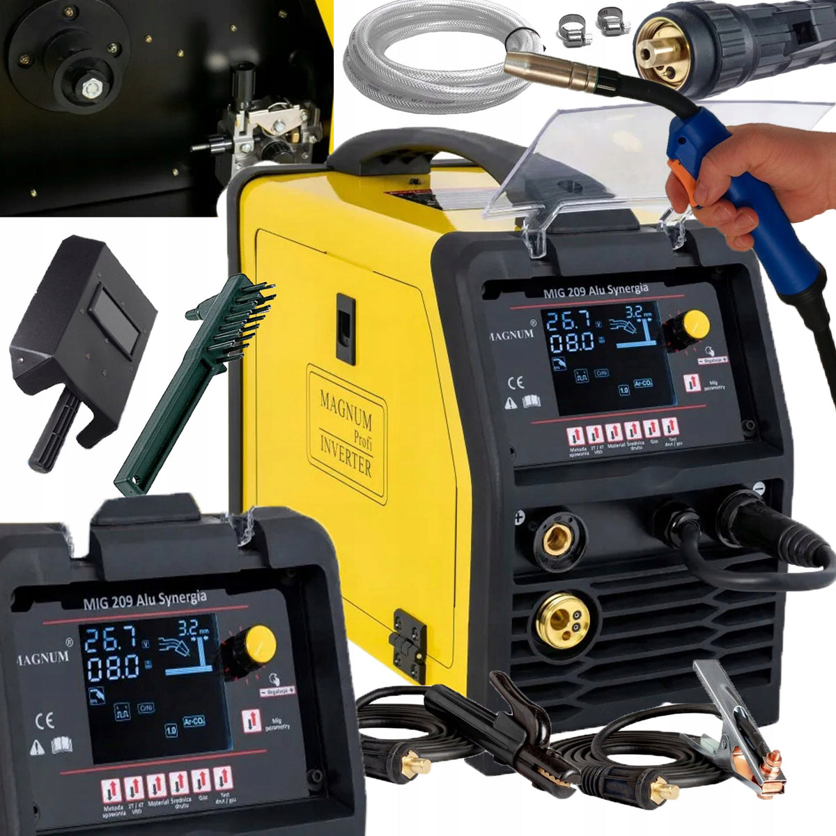 Migomat Semi-automatic welder Magnum MIG 209 ALU Synergy 200A Aluminium Inox