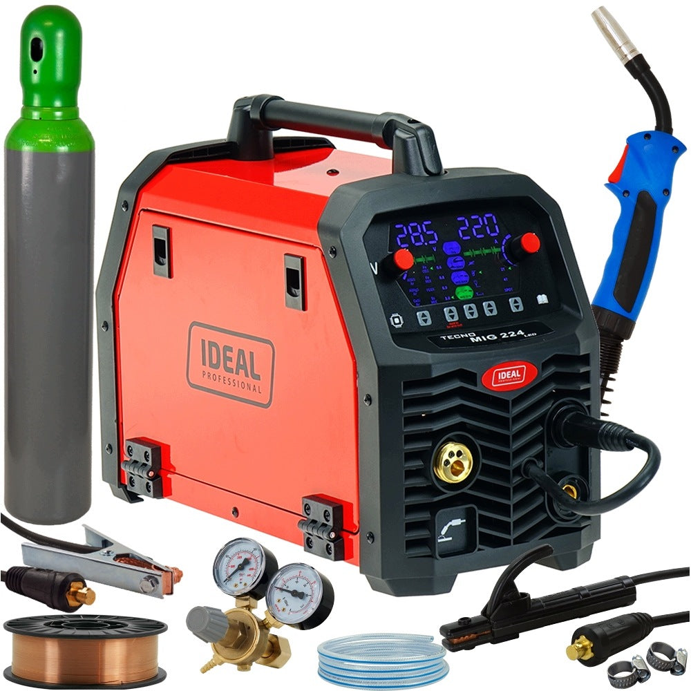 Migomat welder TECNO MIG 224 SYNERGIC LED 4X4 IDEAL synergy 220A
