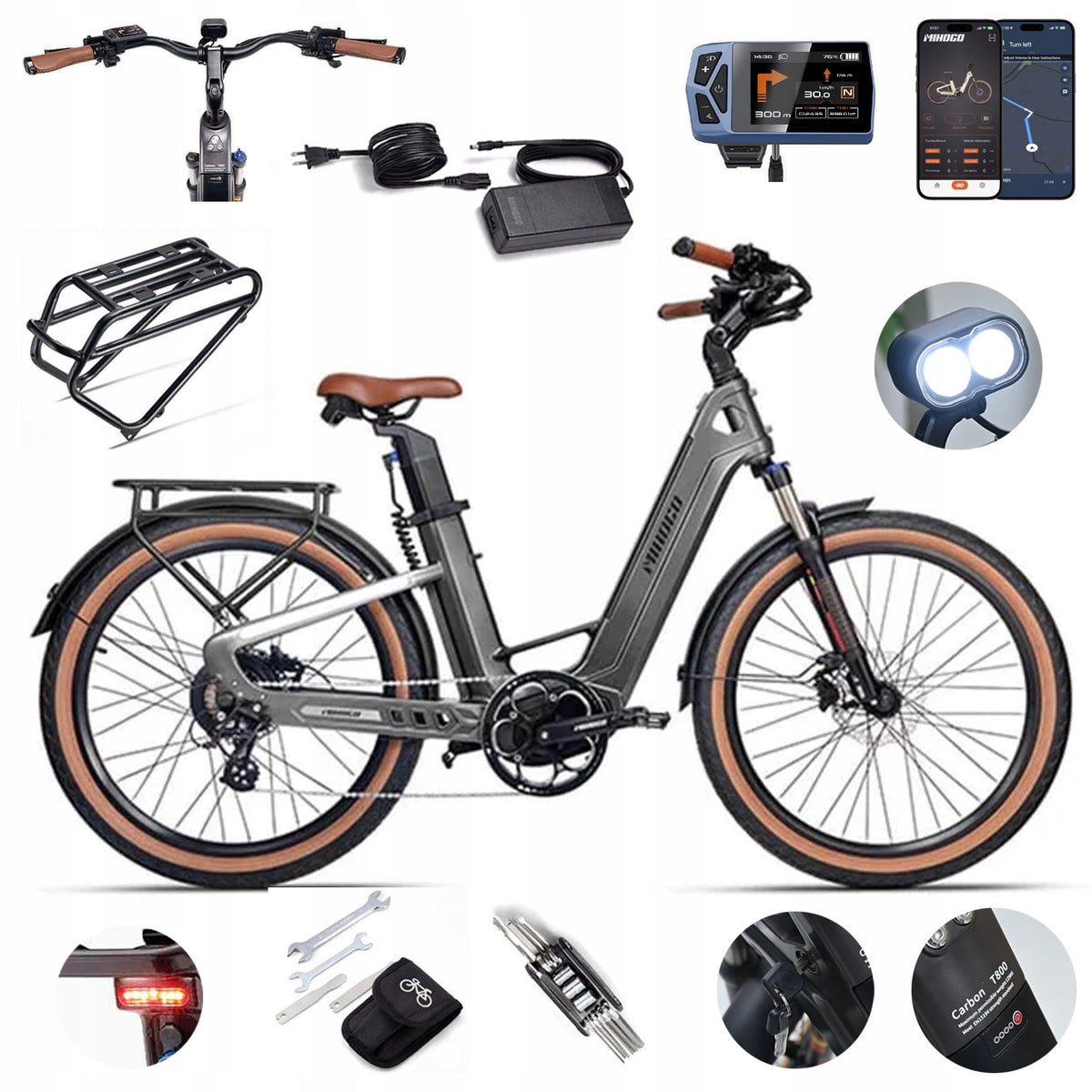 Mihogo Air Max Electric vehicles 900W 40km/h 19.2Ah48V 200km APP+GPS 26''