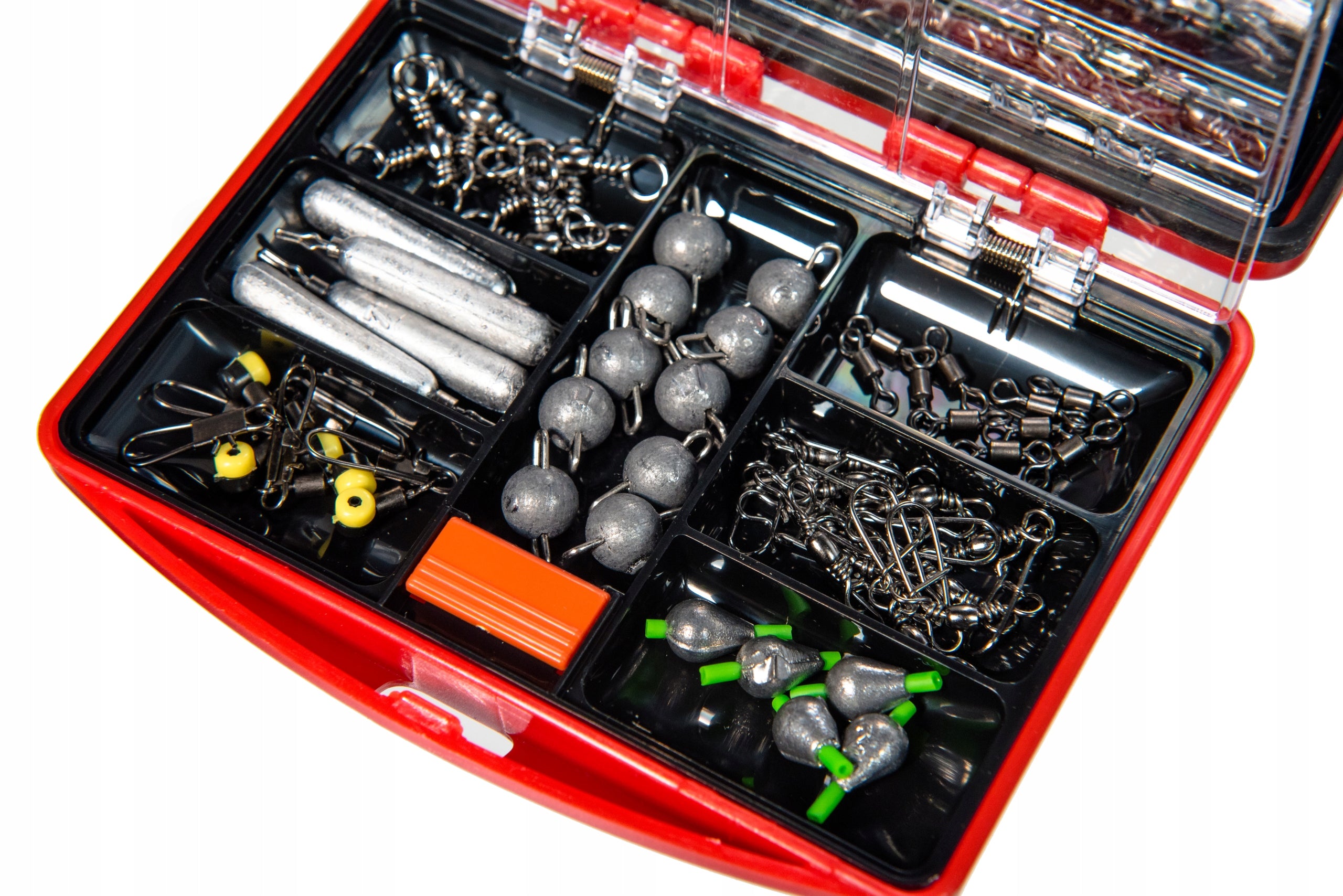 Mikado box with accessories swivel weights hooks Model Zestaw akcesoriów wędkarskich w pudełku