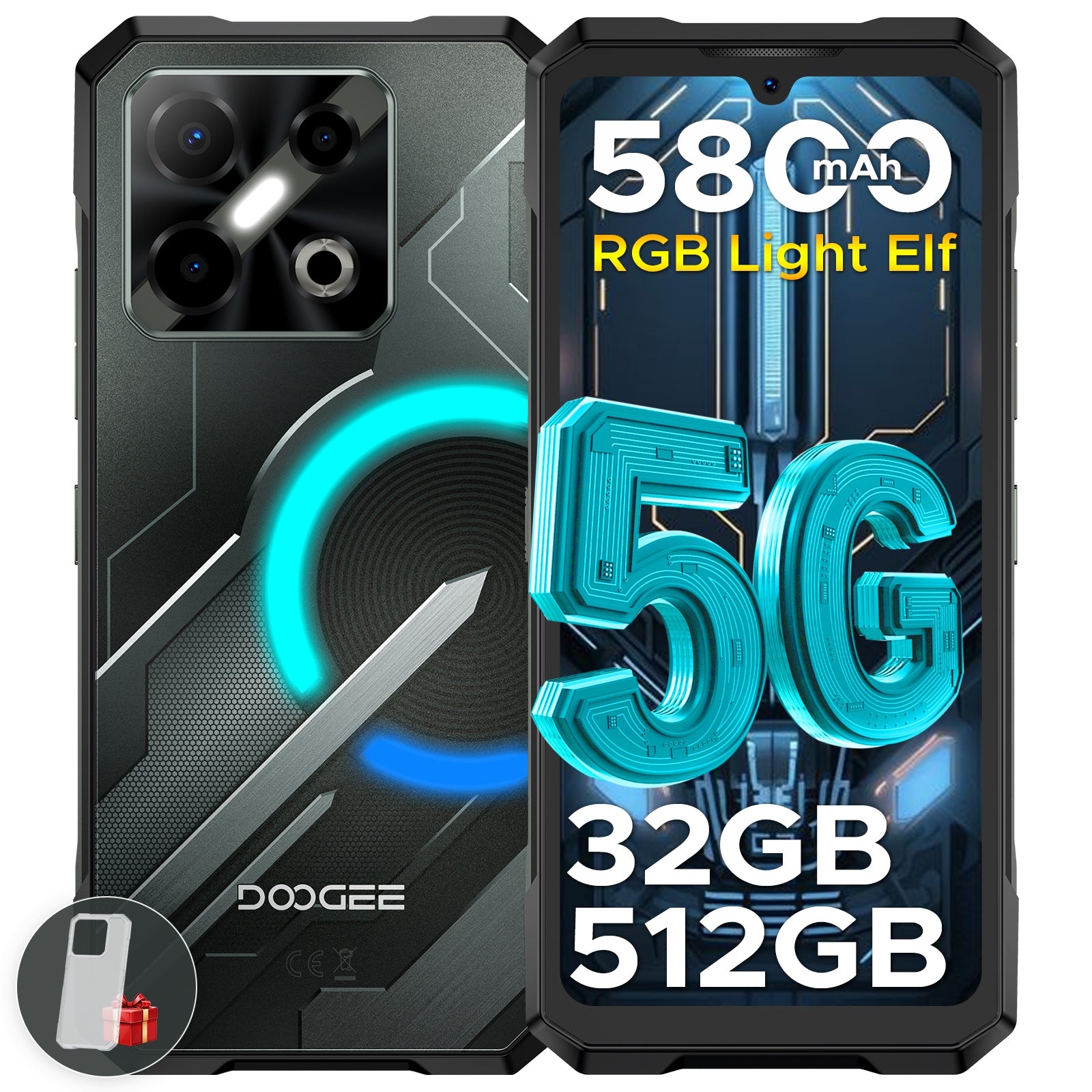 Military Armored Smartphone DOOGEE BLADEGTPRO 5G 12/512GB NFC SIM Android