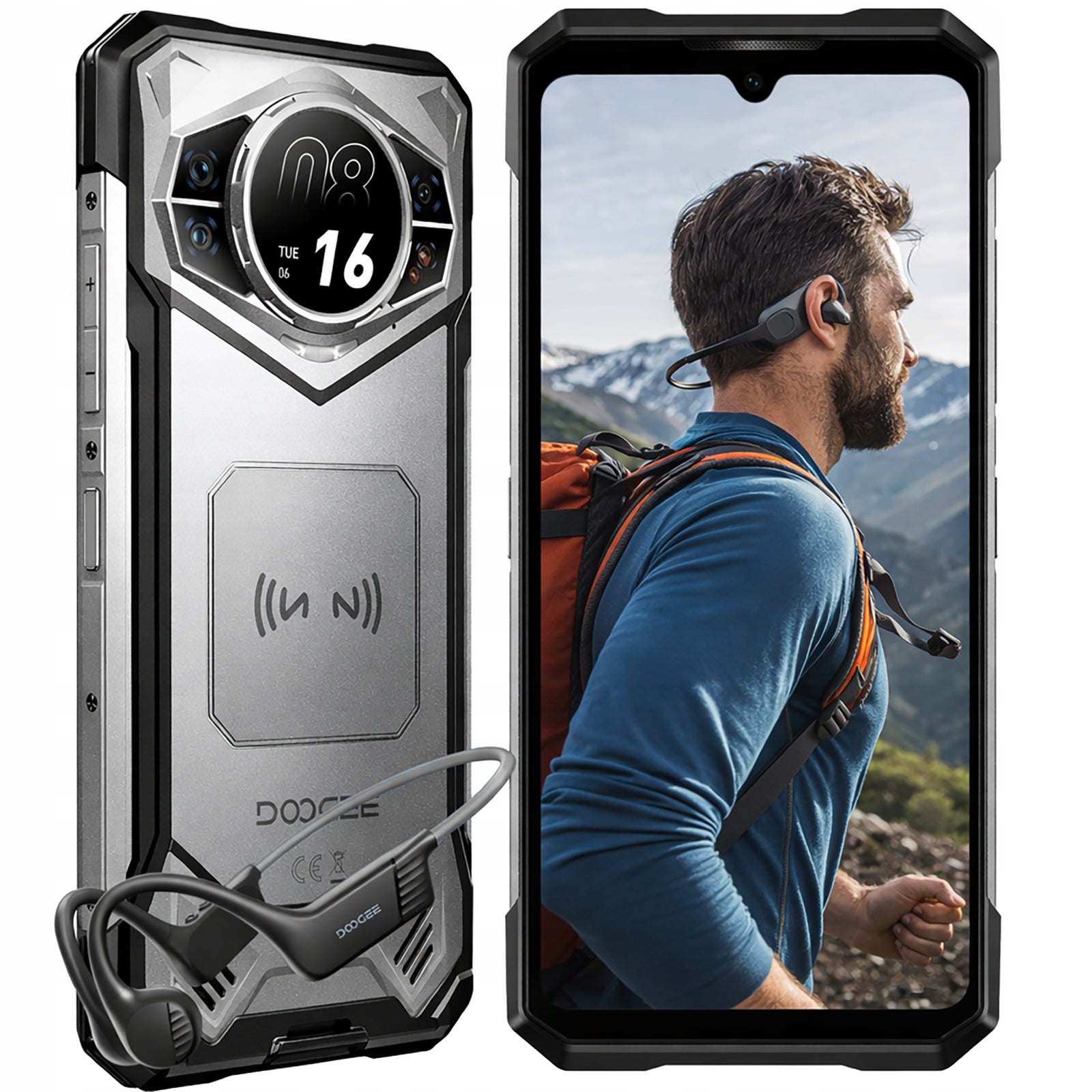 Military Armored Smartphone DOOGEE S200 12/256GB Android16+Bone Headphones