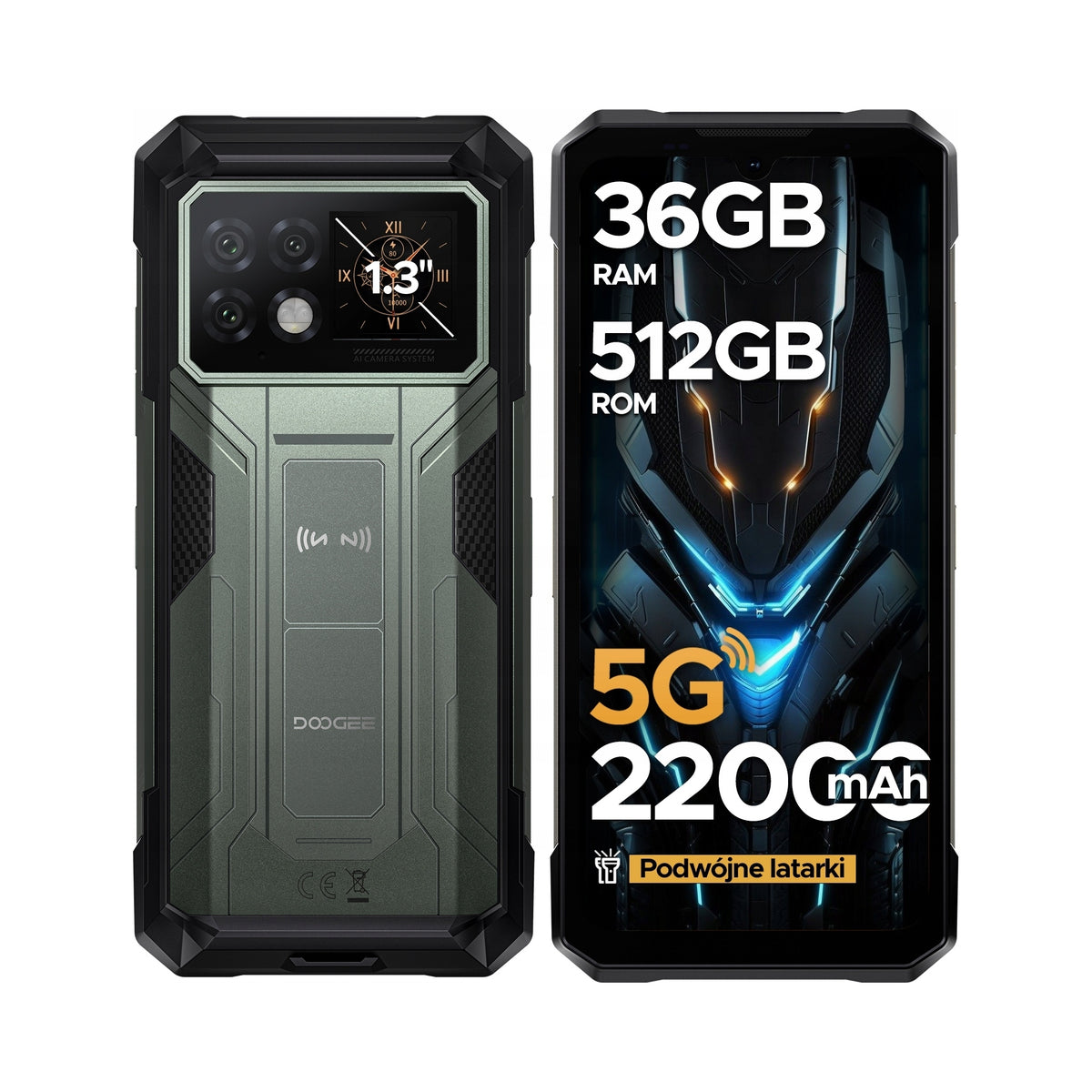 Military Armored Smartphone DOOGEE S200MAX 5G 16/512GB DUAL SIM NFC Android