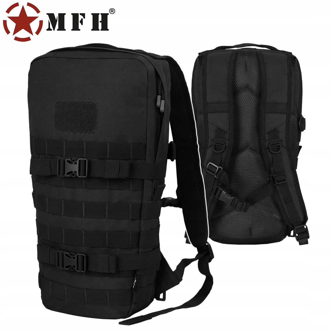 Military Hiking Backpack MFH DAYPACK Municipal School Molle 15L Black Brand MFH