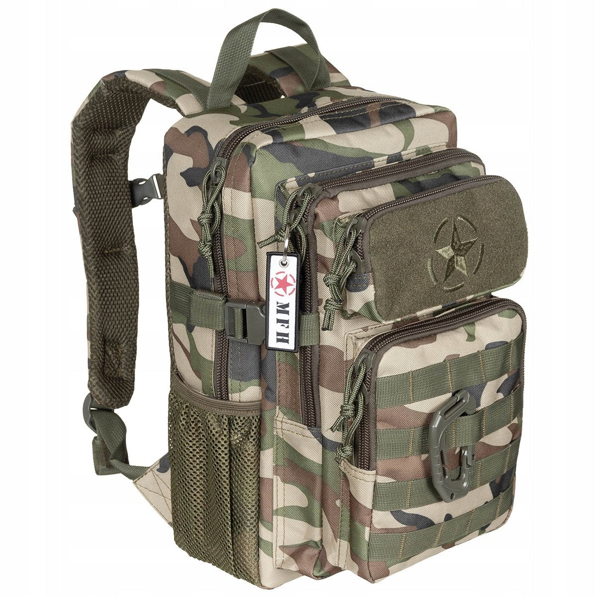 Military Tactical Backpack MFH US Assault Youngster 15l Woodland