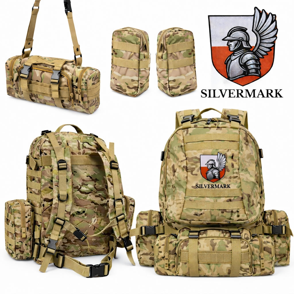 Military Tactical Military Hiking Backpack Camo 50L School Survival