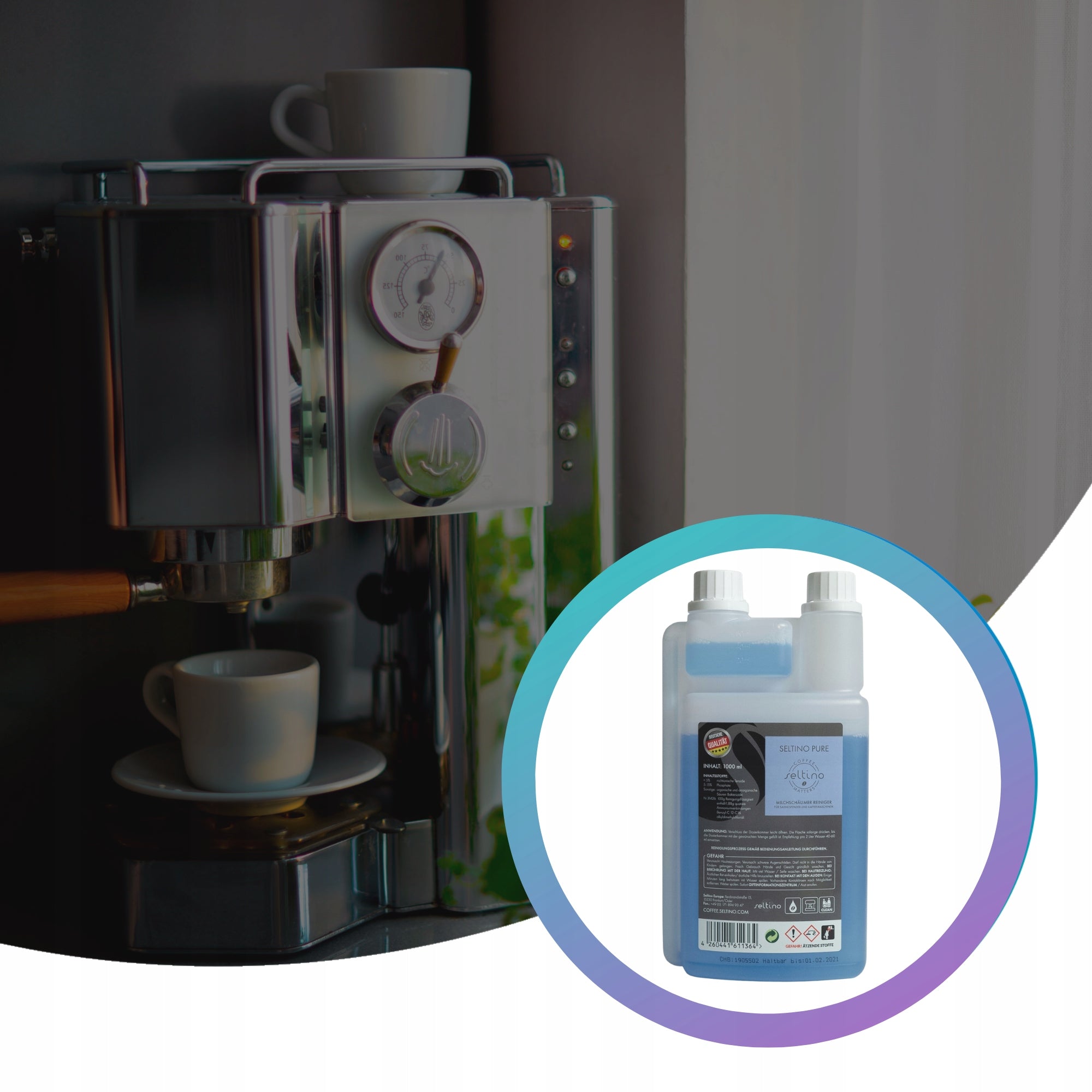 Milk System Cleaner 1L + Tablets + Toothbrush SET 3in1 Manufacturer code SET_SELTINO1