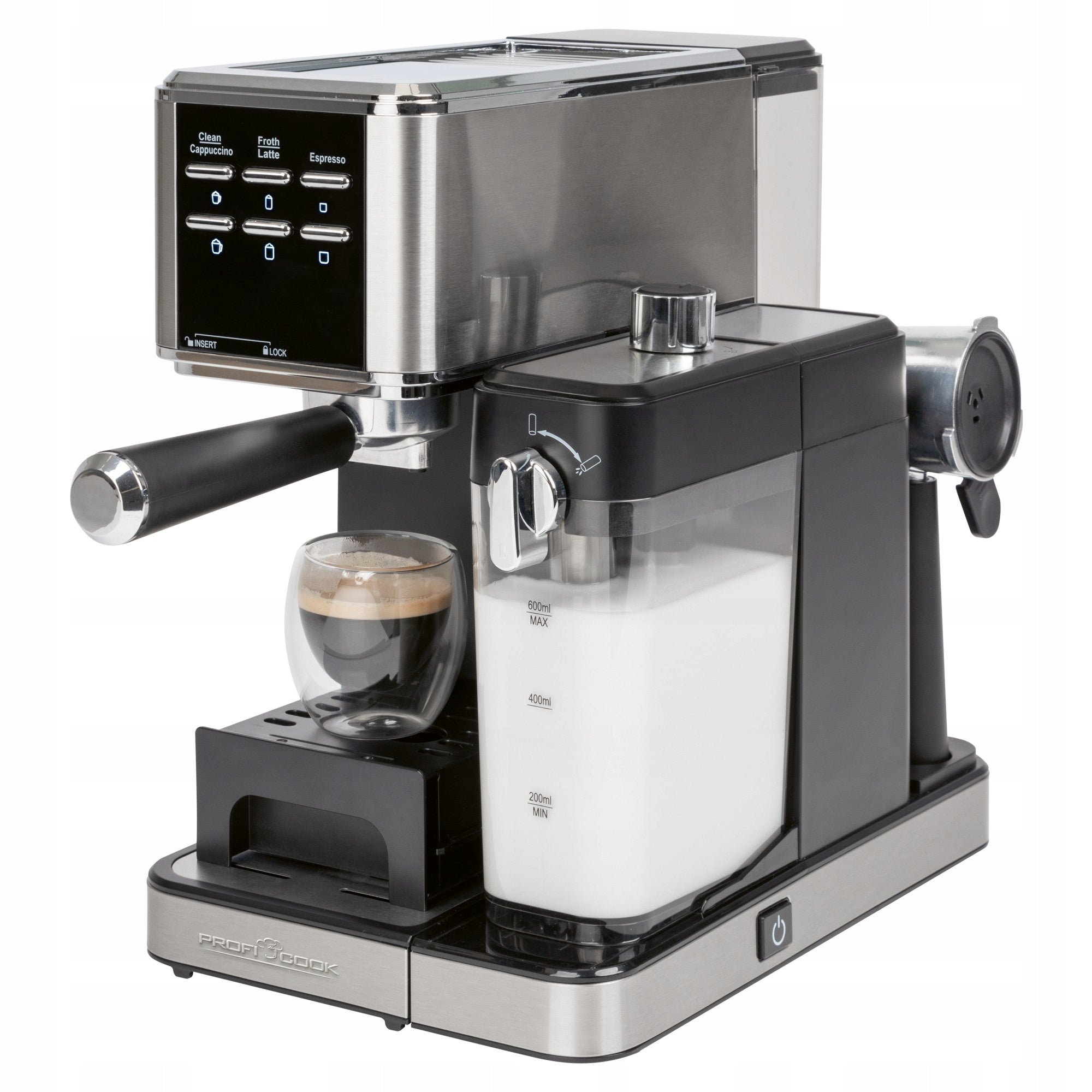 Milk frothing pressure coffee maker, 20 bar ProfiCook PC-ES-KA Packaging status original