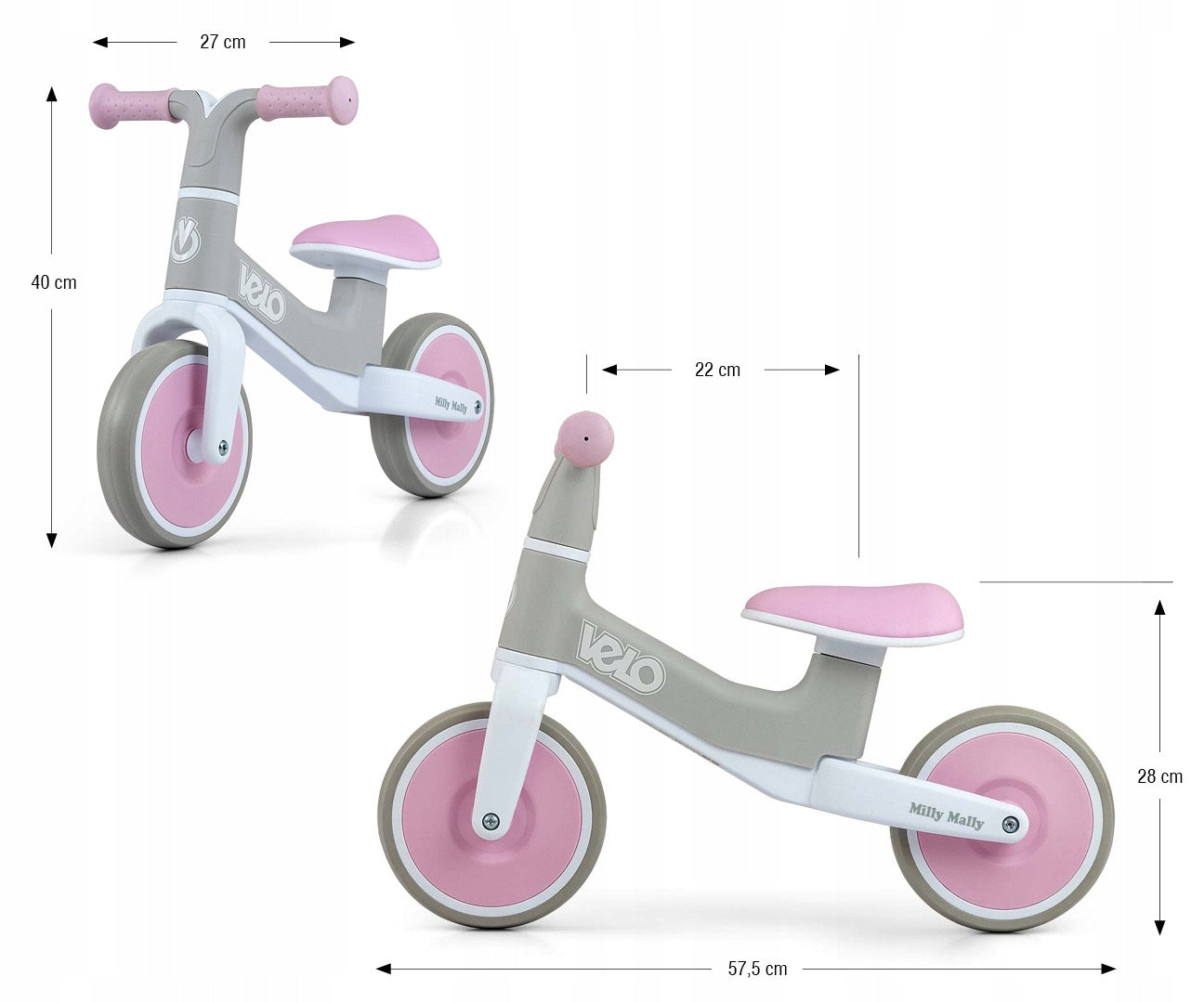 Milly Mally Velo Pink Balance Bike Manufacturer code 5481