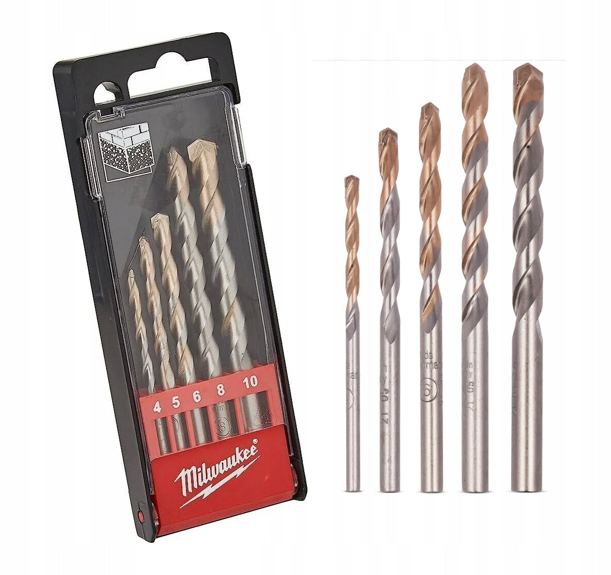 Milwaukee Cylindrical Concrete Impact Drill Bit Set 4-10mm 5pcs 4932480157