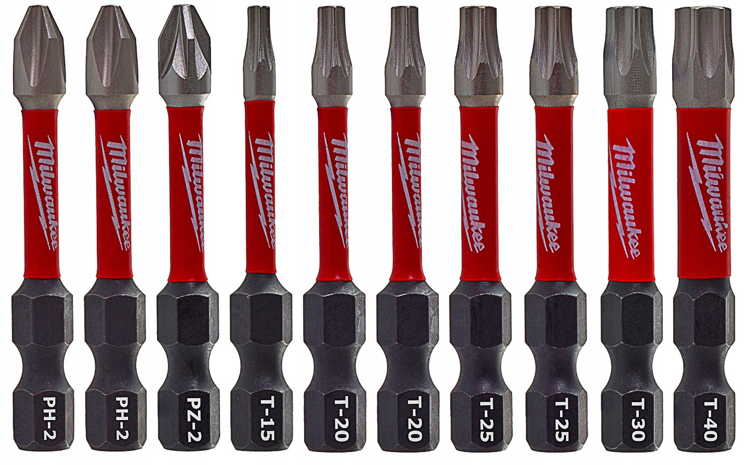Milwaukee Impact Bits Schockwave TX PZ2 PH2 50mm 10 pieces 4932480941 Bit length 50mm