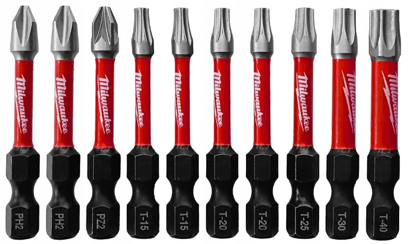 Milwaukee Impact Bits Schockwave TX PZ2 PH2 50mm 10 pieces 4932480941 Number of items in the set 10