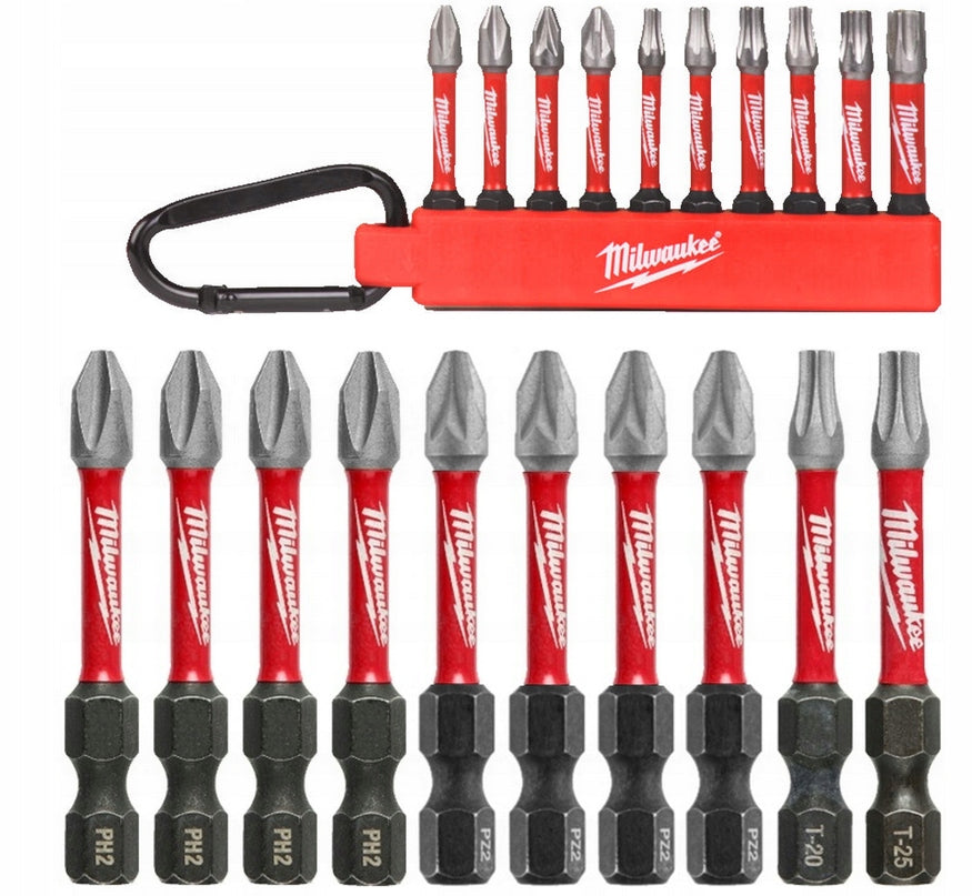 Milwaukee Impact Bits Schockwave TX PZ2 PH2 50mm 10 pieces 4932480941