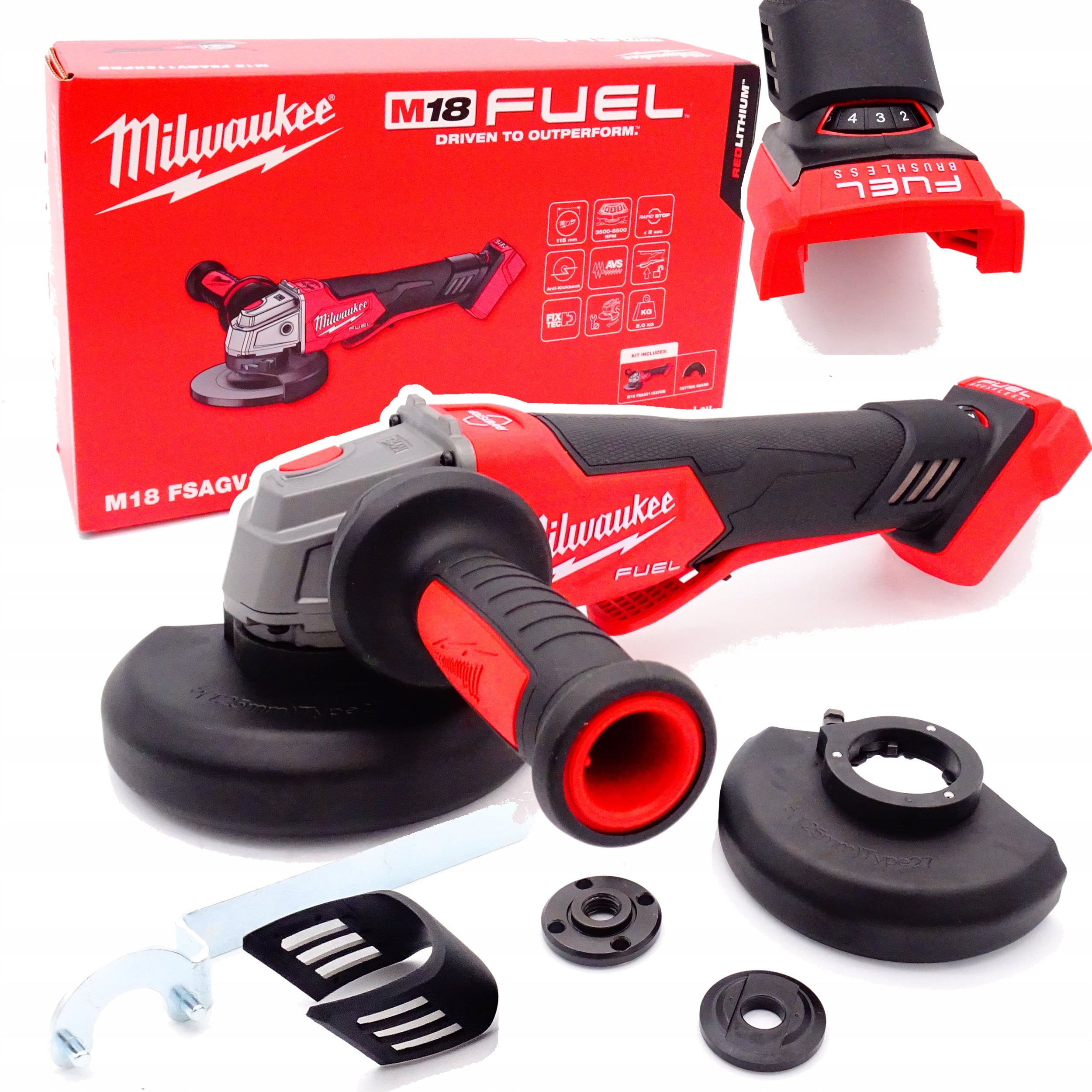 Milwaukee M18 FSAGV115XPDB-0 Angle Grinder 125 mm 18V 1200W BODY
