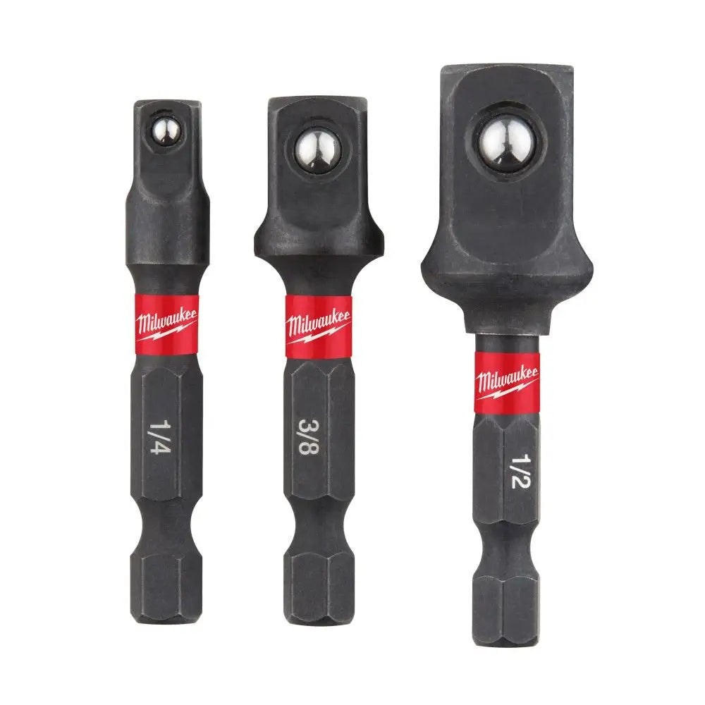 Milwaukee SHOCKWAVE Impact Socket Adapter Set 1/4 3/8 1/2 4932479228 Packaging status original