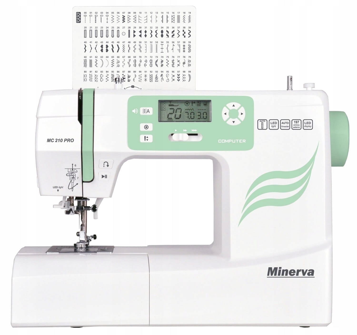 Minerva MC210 Pro Home Sewing Machine Brand Minerva