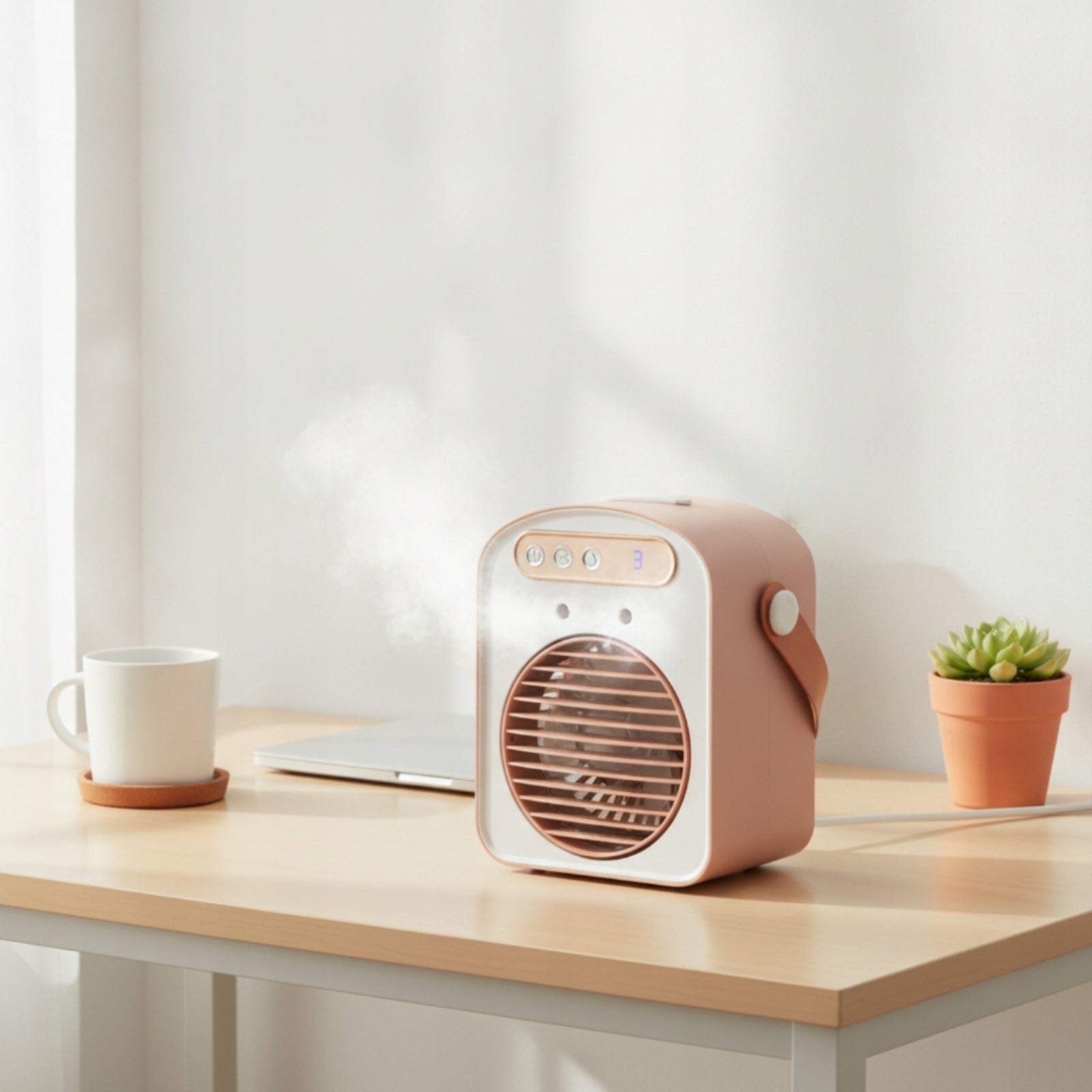 Mini Air Cooler with Handle Humidifying Mini Air Cooler Compact Control mechanical