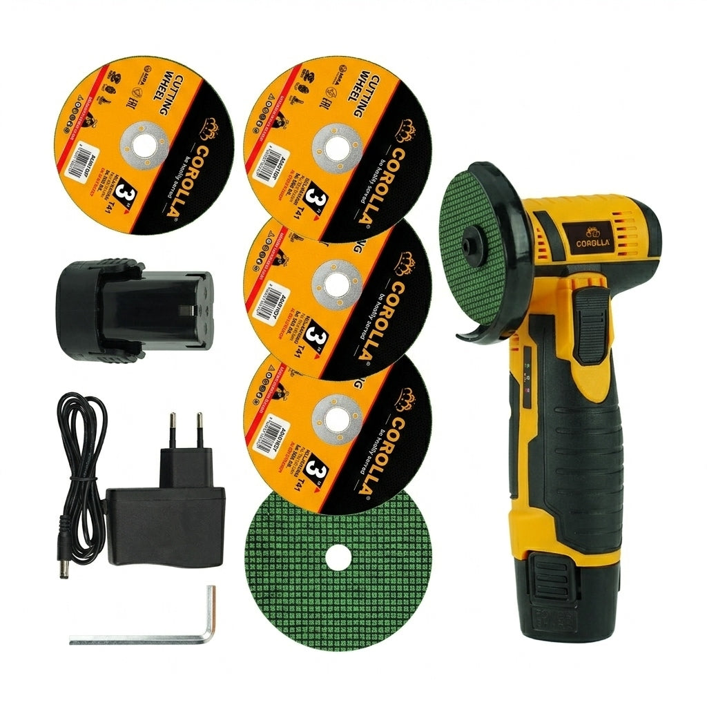 Mini Angle Grinder Cordless 12V 4Discs Cutting Set 19500rpm