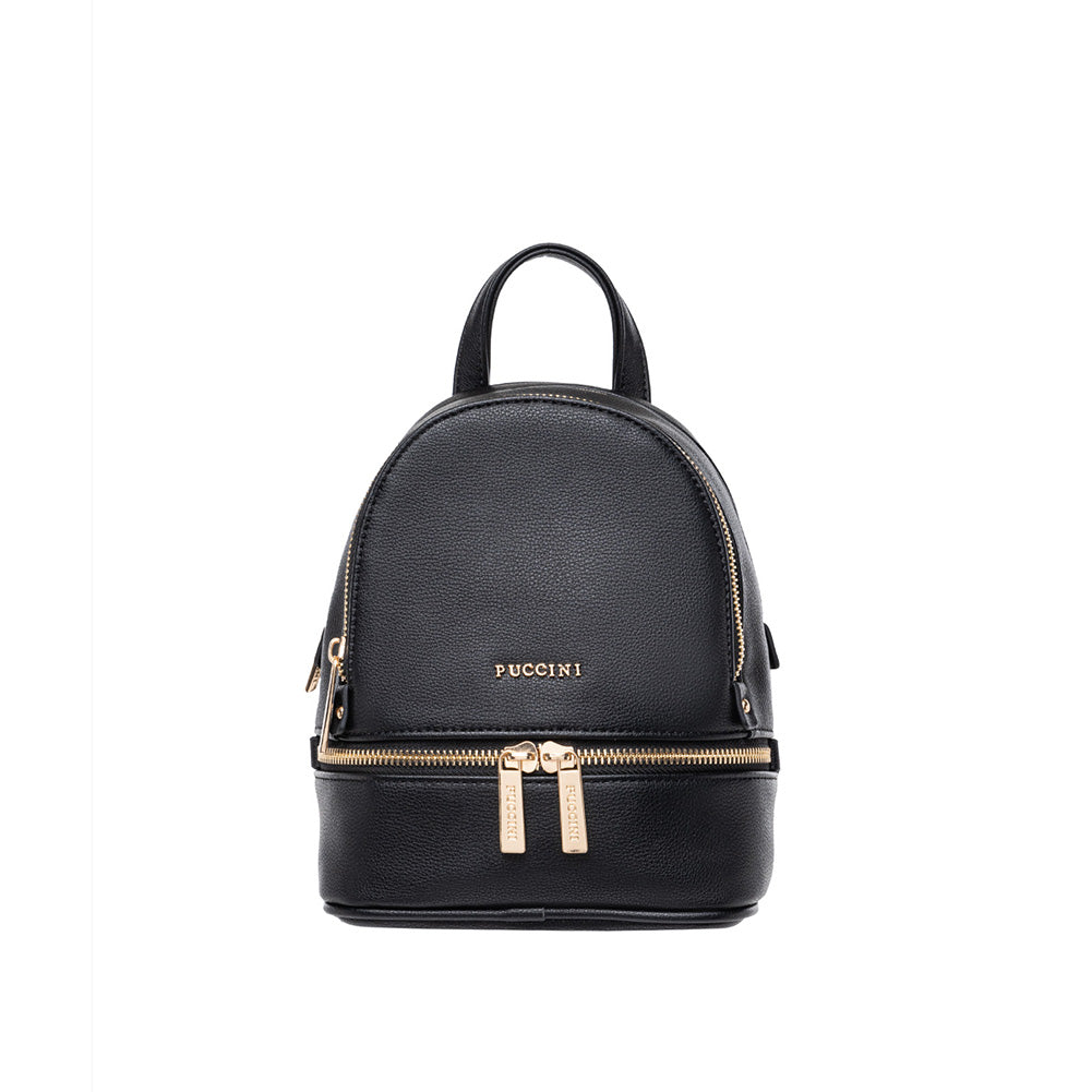 Mini Black Elegant Women's City Backpack Puccini Comfortable Premium Gift Brand PUCCINI