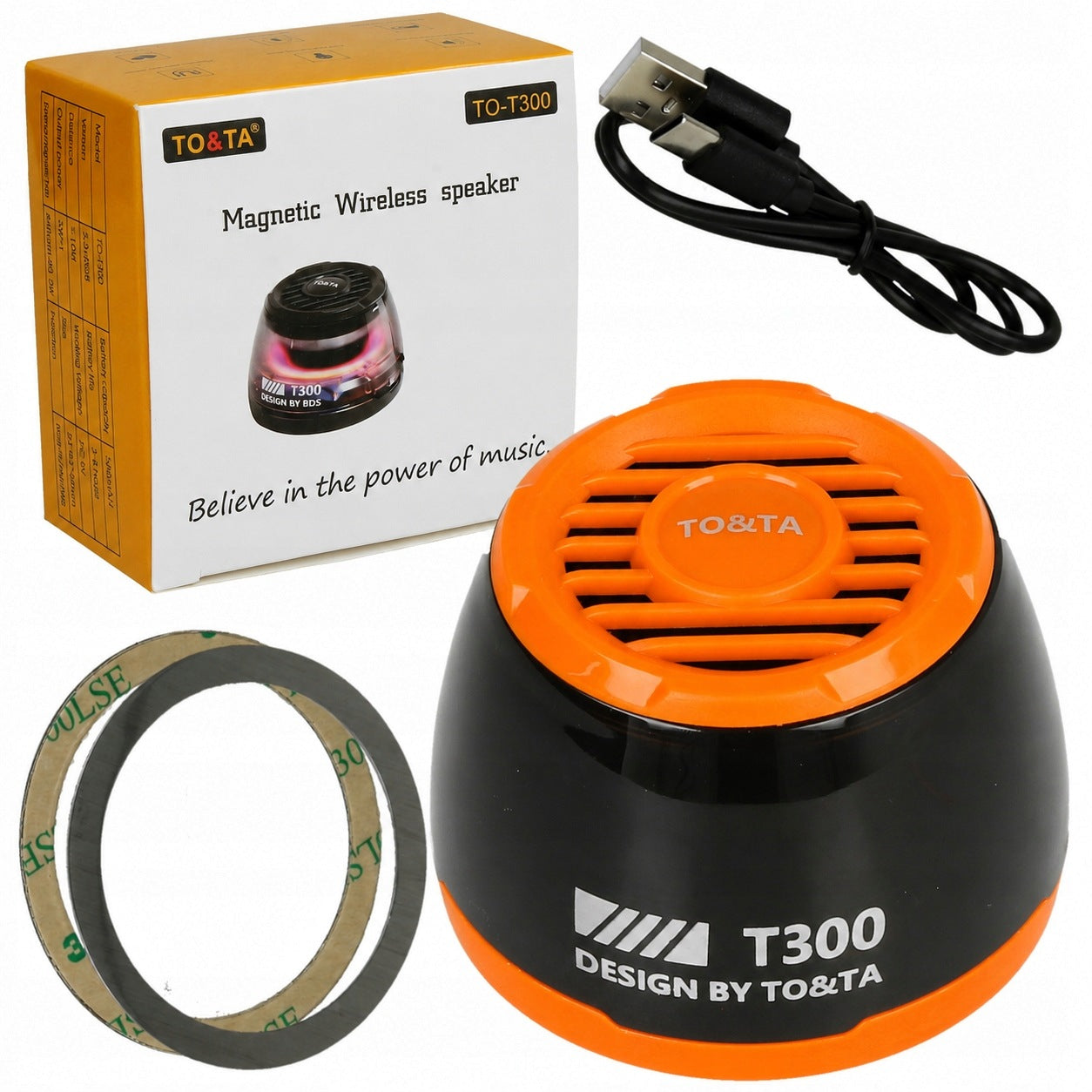 Mini Bluetooth SPEAKER Wireless MP3 FM TWS RGB LED Magnetic Mount USBC Manufacturer code N65P