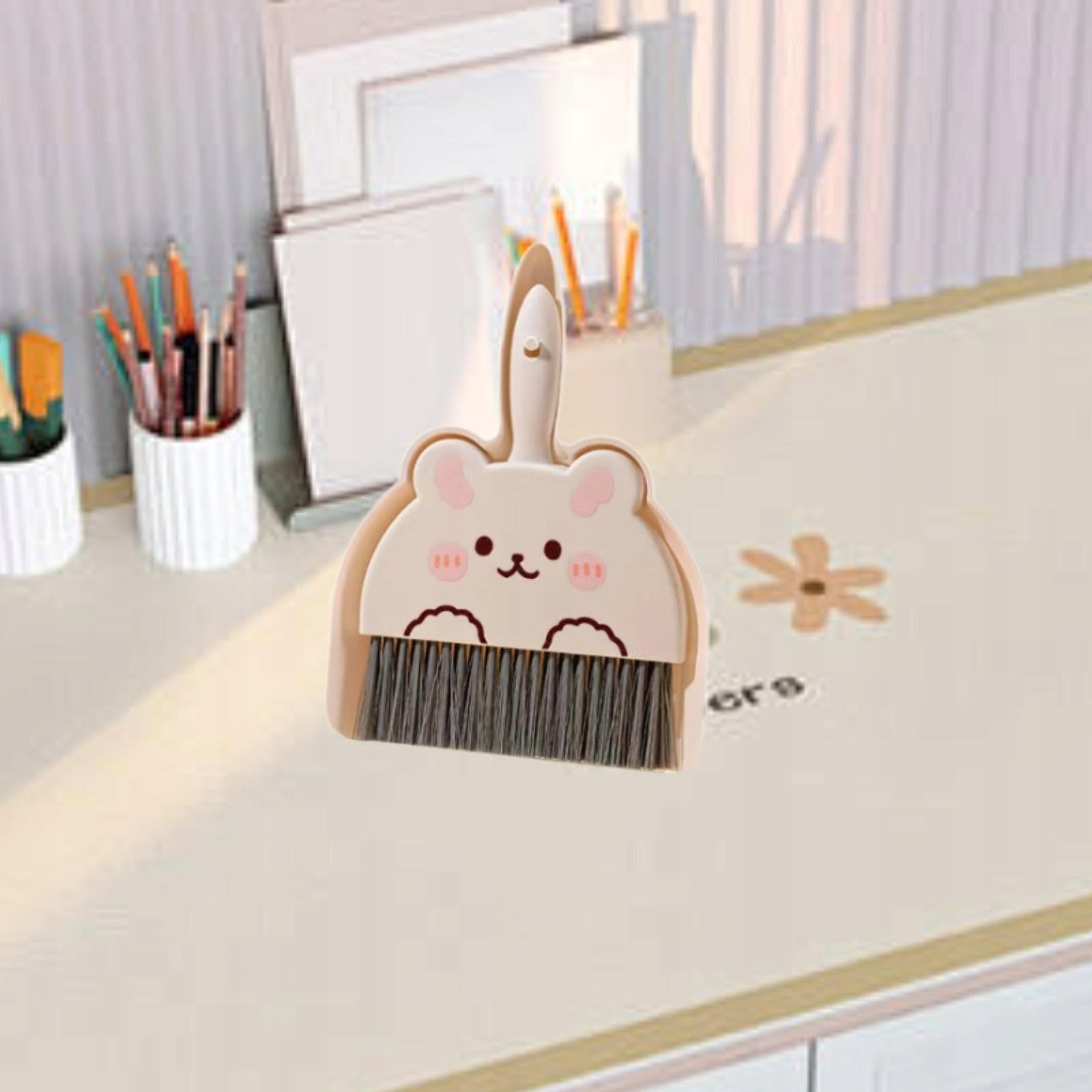 Mini Broom and Dustpan Set Cleaning Set Dustpan and Brush Set Broom White