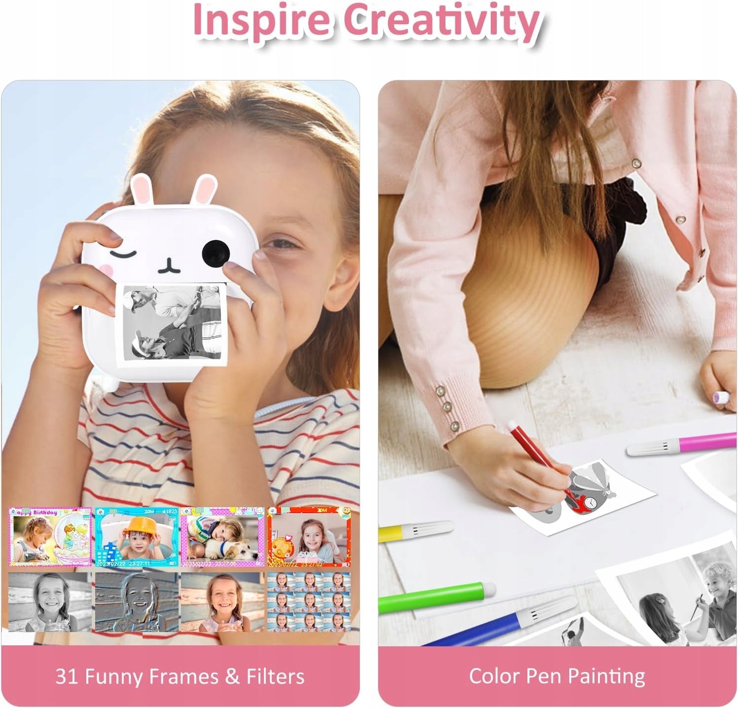 Mini Camera Thermal Printer for Kids Instant Without Ink 48MP Packaging status original