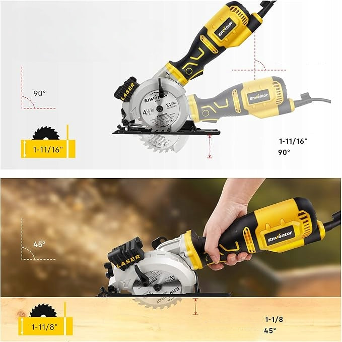 Mini Circular Saw 705W With Laser Guide 6 Blades Small Hand Saw EAN (GTIN) 5903418831400