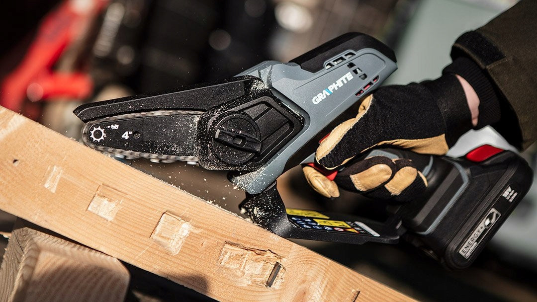 Mini Cordless Chainsaw Energy+ 18V Li-lon SOLO GRAPHITE 58GE116 Brand GRAPHITE