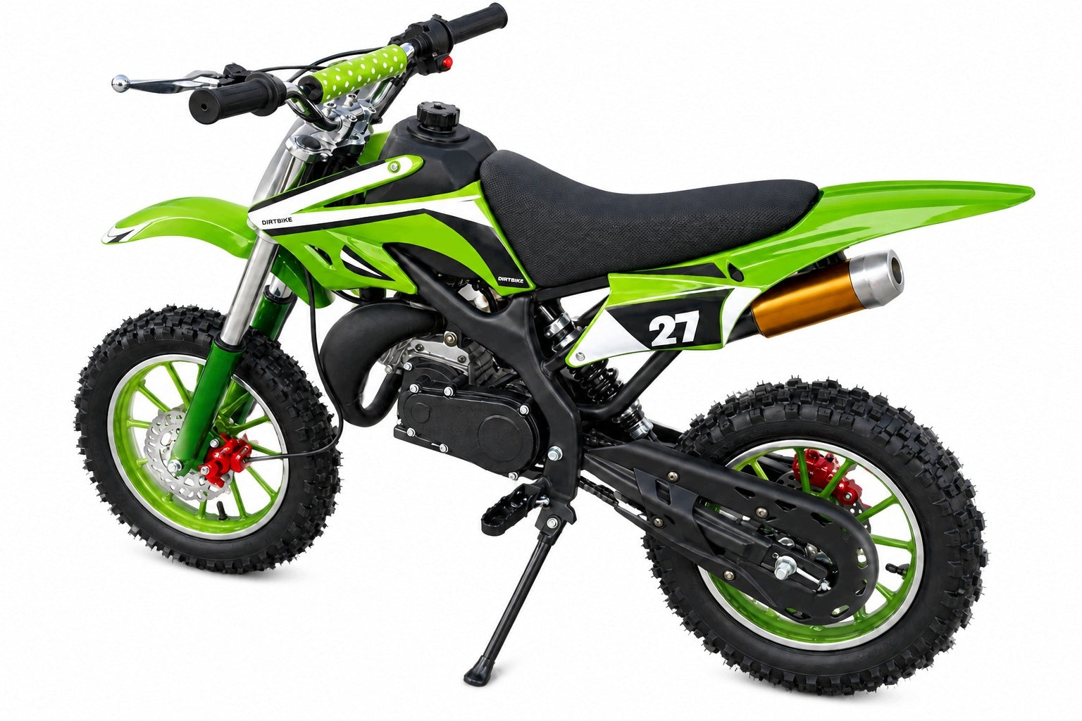 Mini Cross Moto 49cc Combustion on Wheels 10 Inches Motorcycle - Green Packaging status original