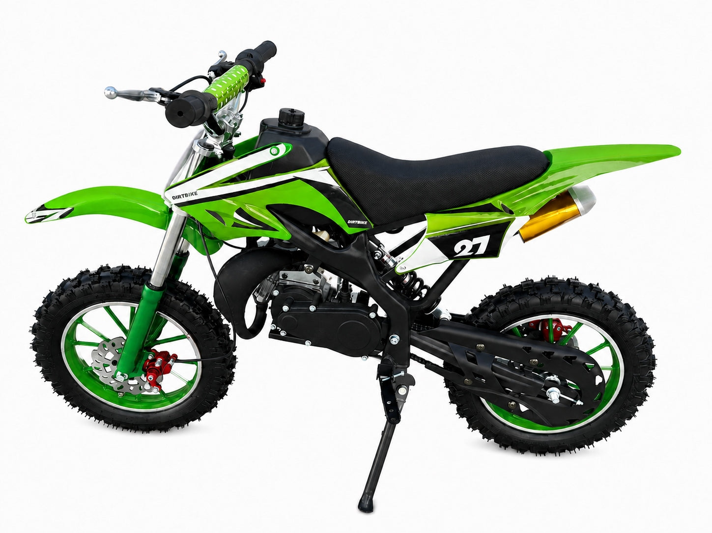 Mini Cross Moto 49cc Combustion on Wheels 10 Inches Motorcycle - Green