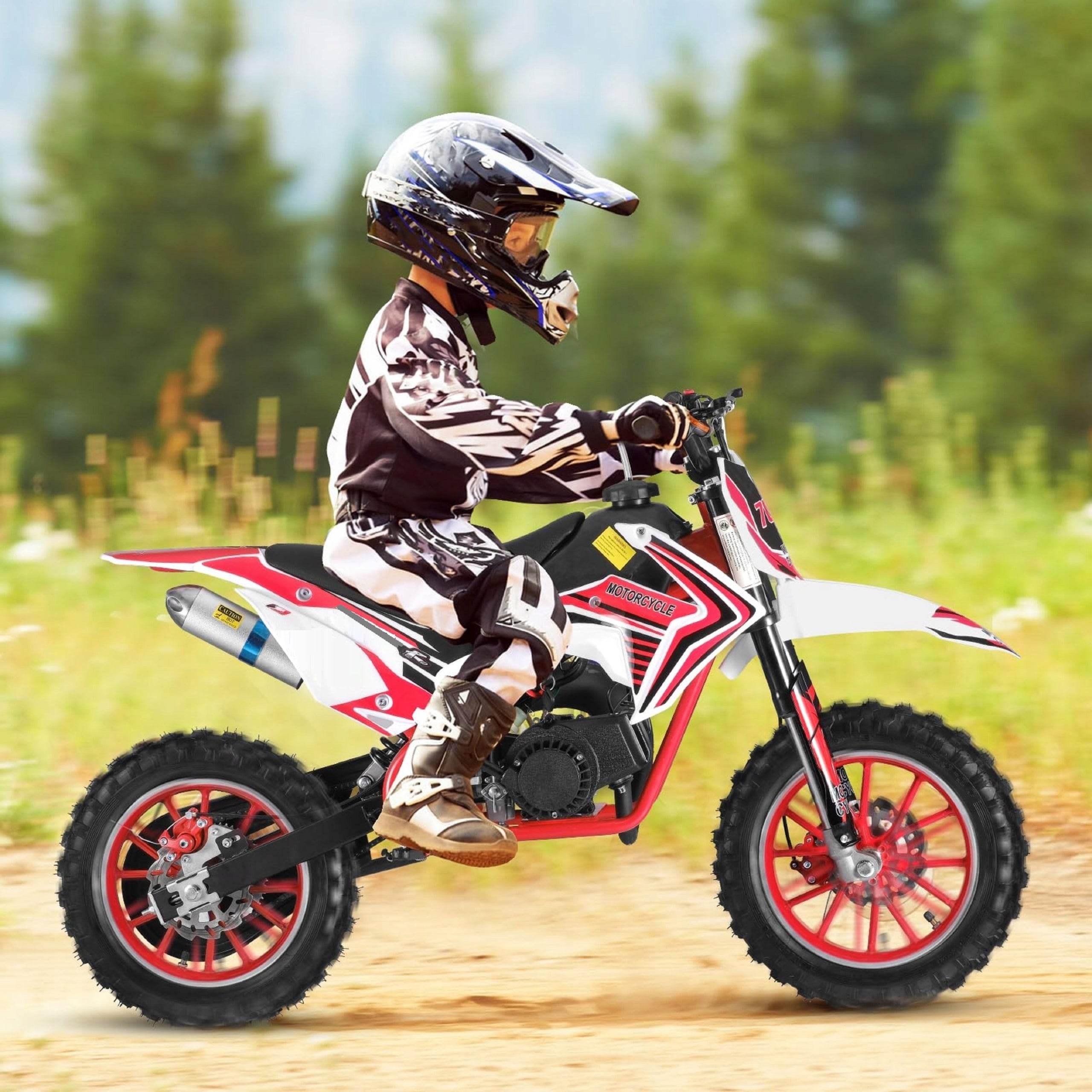 Mini Cross XTR 701 49cm3 (Pull Start) Combustion for children 6+, Red Packaging status original