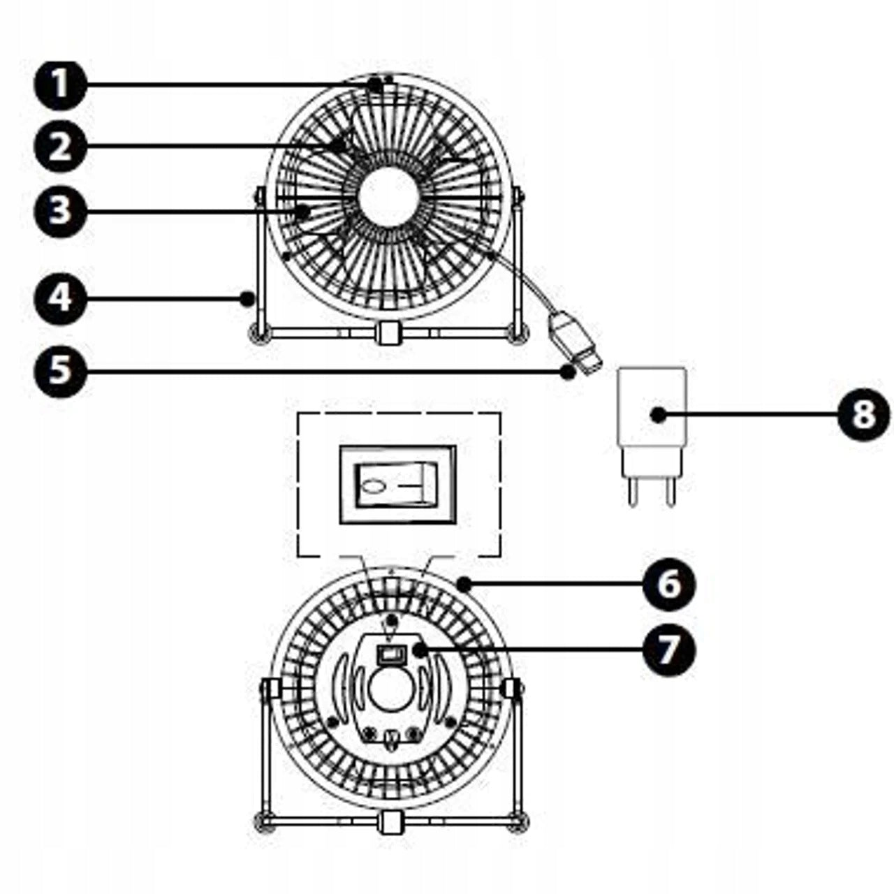 Mini Desk Fan USB Q.6999 Qilive Model Qilive - Wentylator mini biurkowy Q.6999