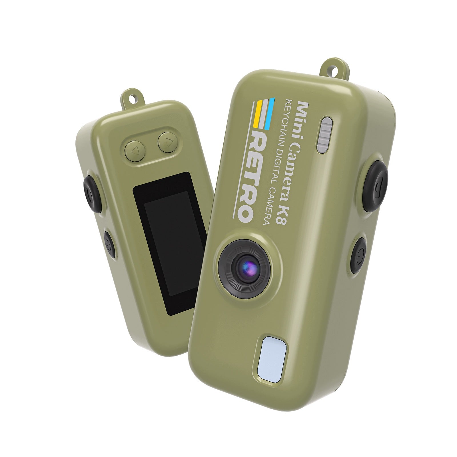 Mini Digital Camera Retro K8 HD Camera Keychain Vlogging Photo Video Green
