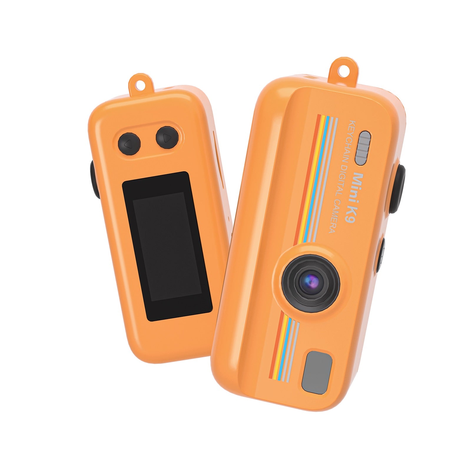 Mini Digital Camera Retro K9 HD Camera Vlogging Keychain Photo Video Yellow