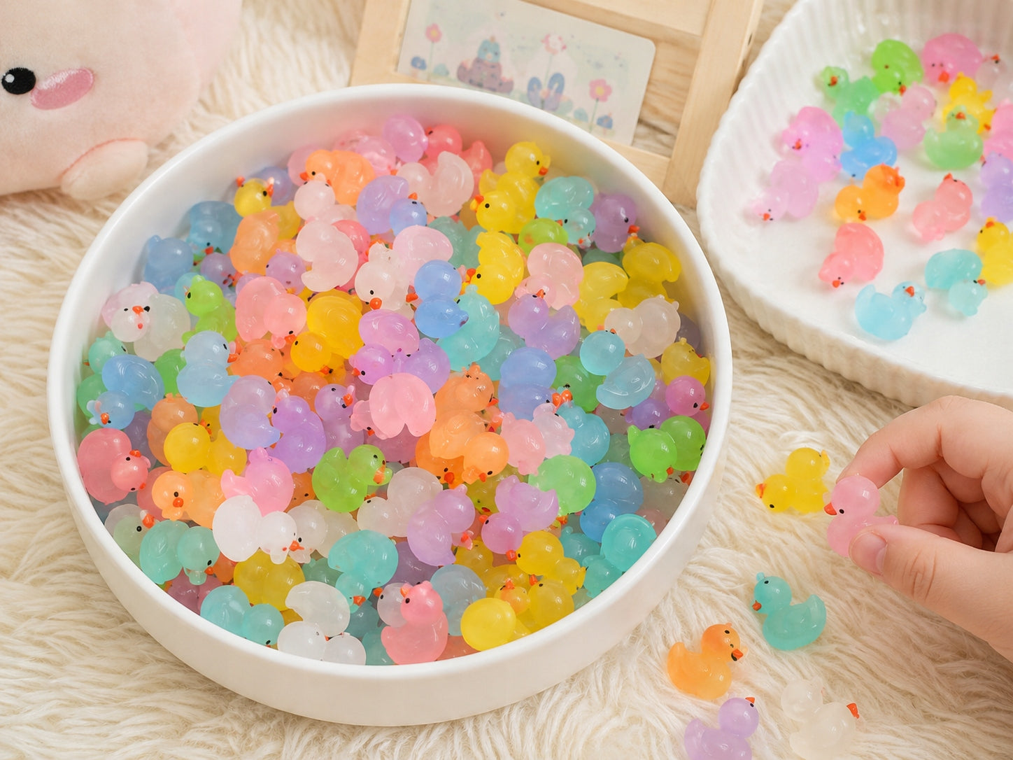 Mini Ducks 2 cm 120 Pieces Colorful Ducks DIY Sensory Brand no brand