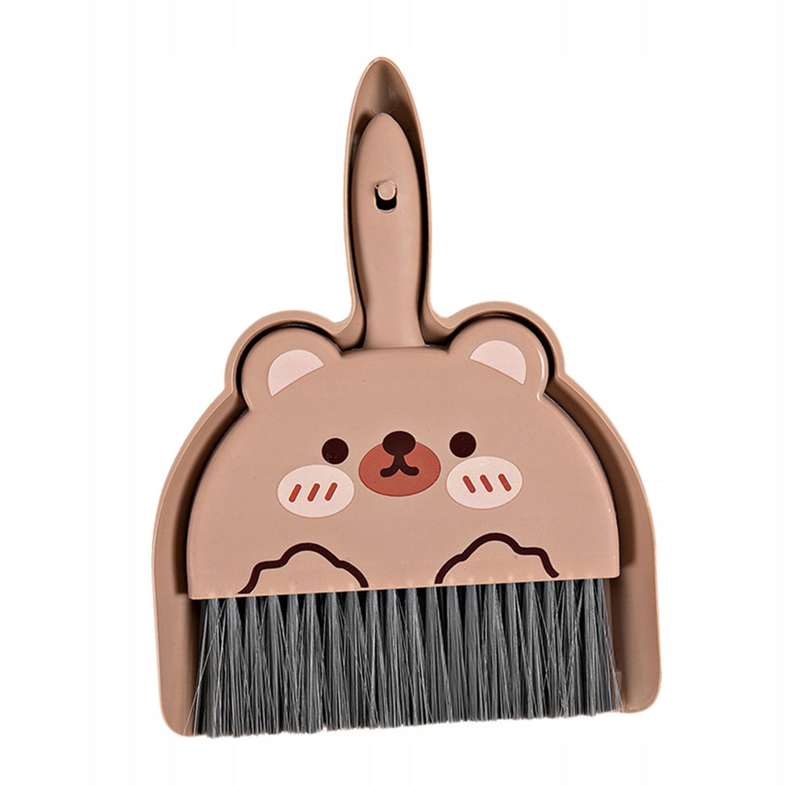 Mini Dustpan And Brush Set with Compact Cleaning Brush Small brown bear