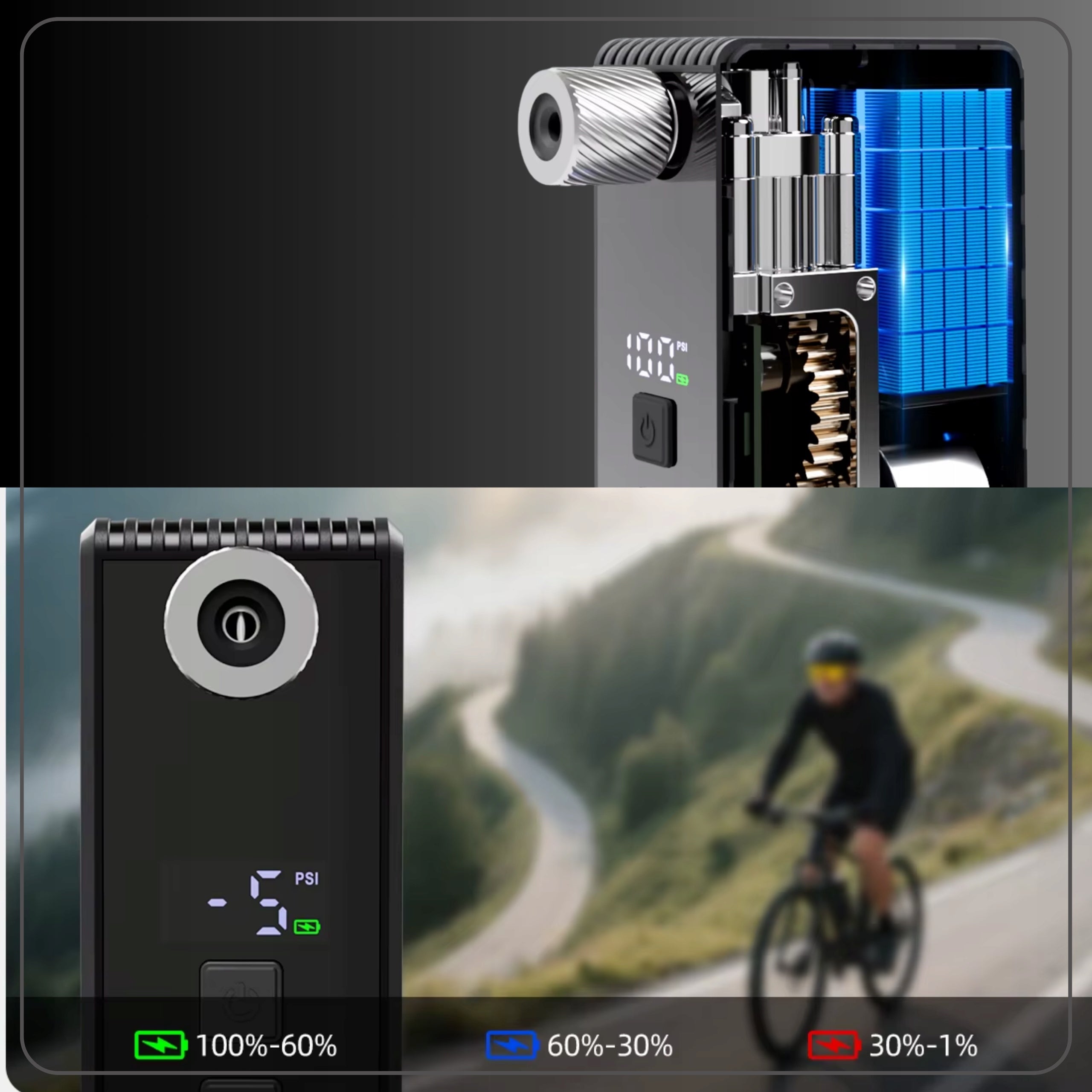 Mini Electric Bicycle Pump Portable Presta FV Schrader AV Compressor Dominant material aluminum