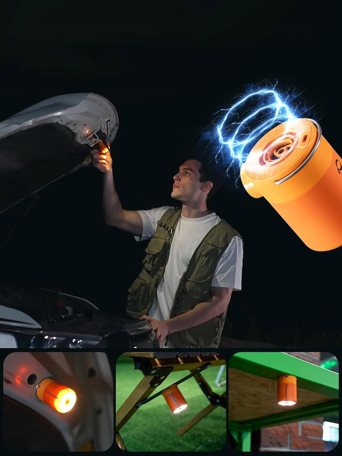 Mini Electric Pump 2in1 5kPa 400L/min 1500mAh+LED QUNATURE 600109002 BL Dominant material plastic aluminum composite