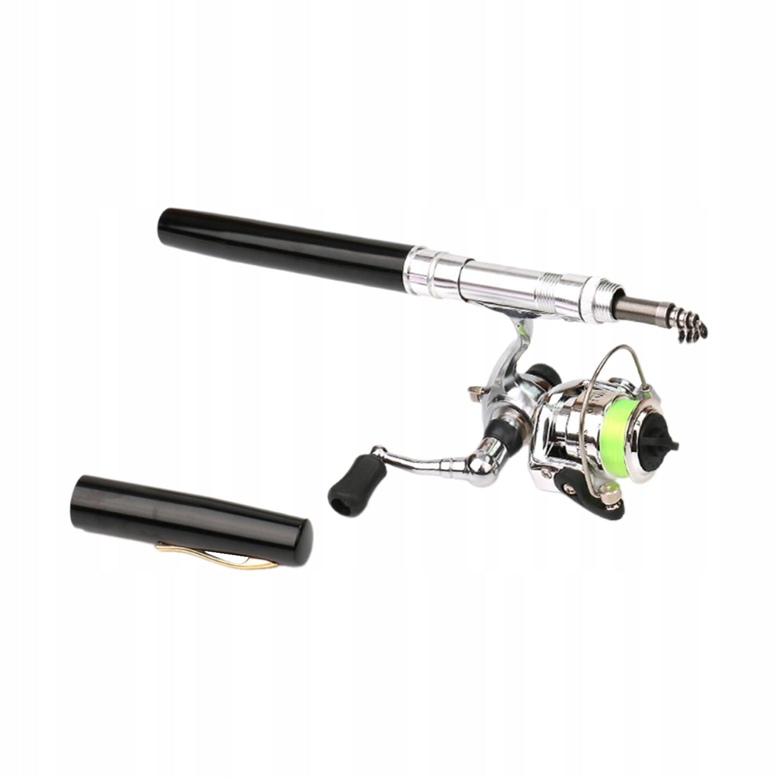 Mini Fishing Rod and Reel Mini Pen Fishing Pole Pocket Compact for Black