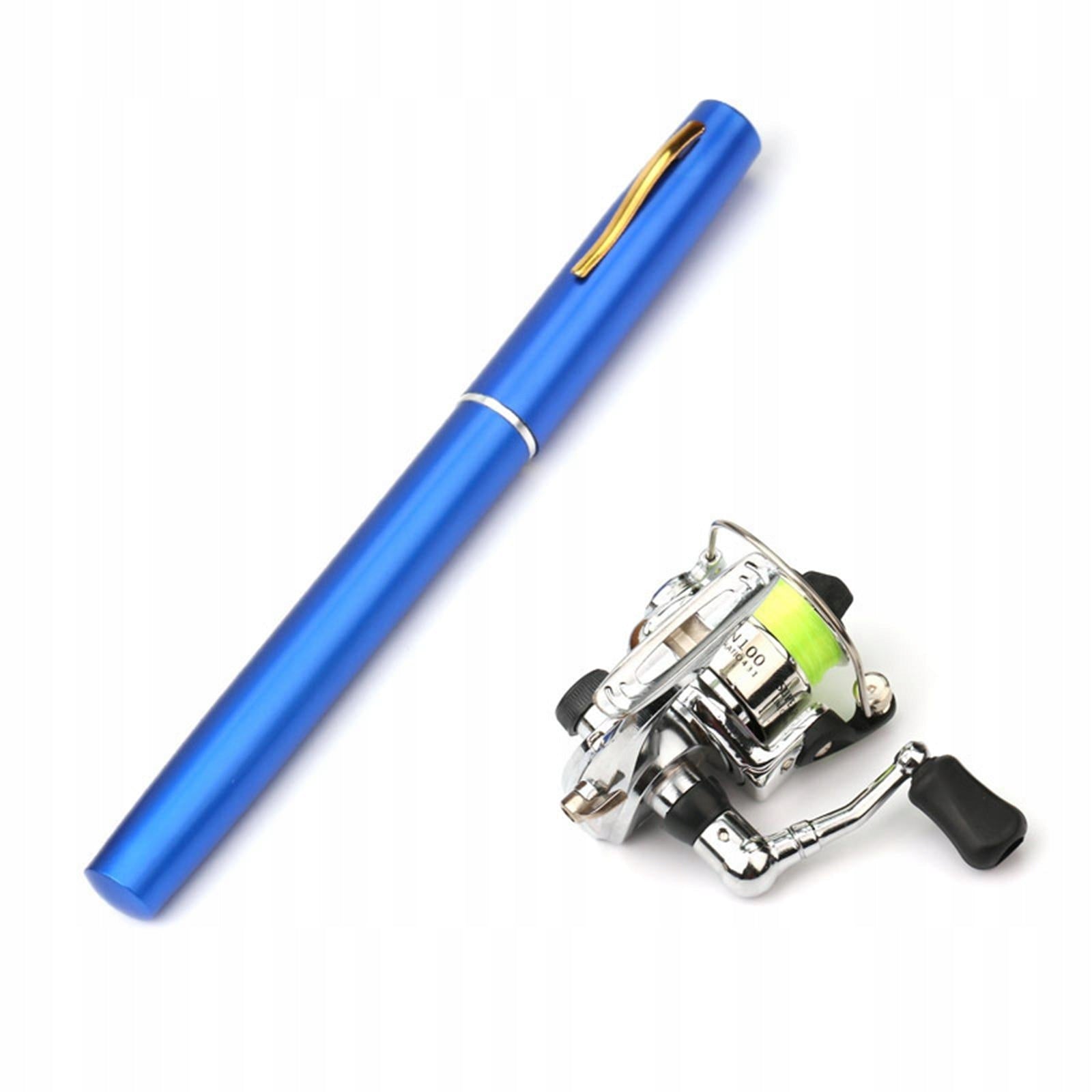 Mini Fishing Rod and Reel Mini Pen Fishing Pole Pocket Compact for Blue Brand no brand
