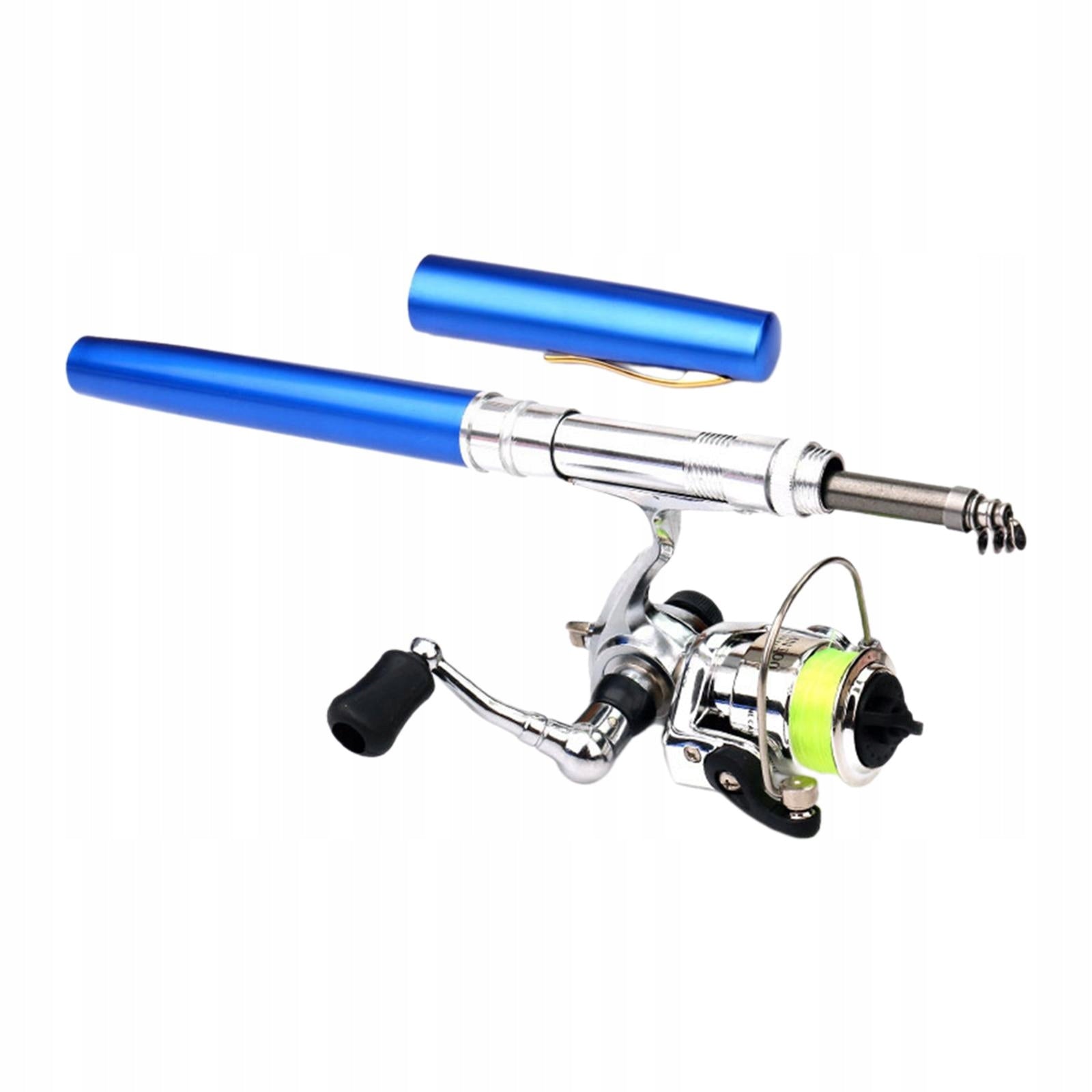 Mini Fishing Rod and Reel Mini Pen Fishing Pole Pocket Compact for Blue Brand no brand
