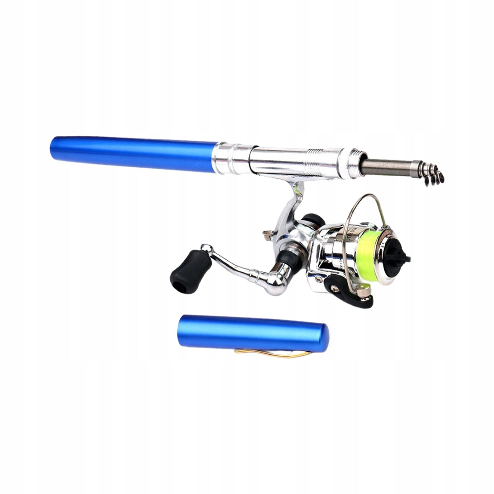 Mini Fishing Rod and Reel Mini Pen Fishing Pole Pocket Compact for Blue