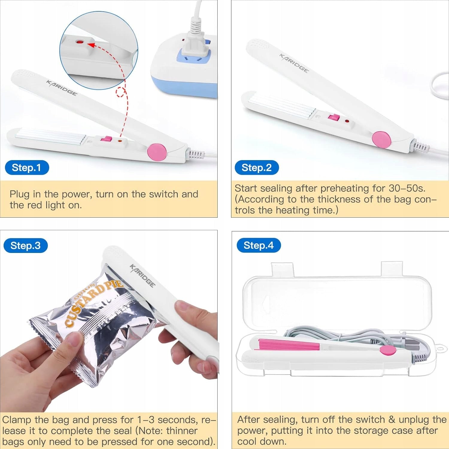 Mini Foil Welding Machine Plastic Bags Handheld For Chip Bags ETC Manufacturer code Karidge