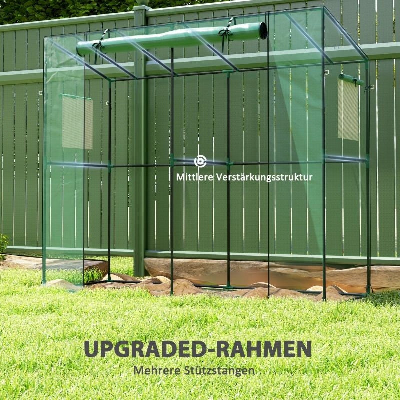 Mini Greenhouse with Rolling Doors and UV Mesh Windows Length 200 m