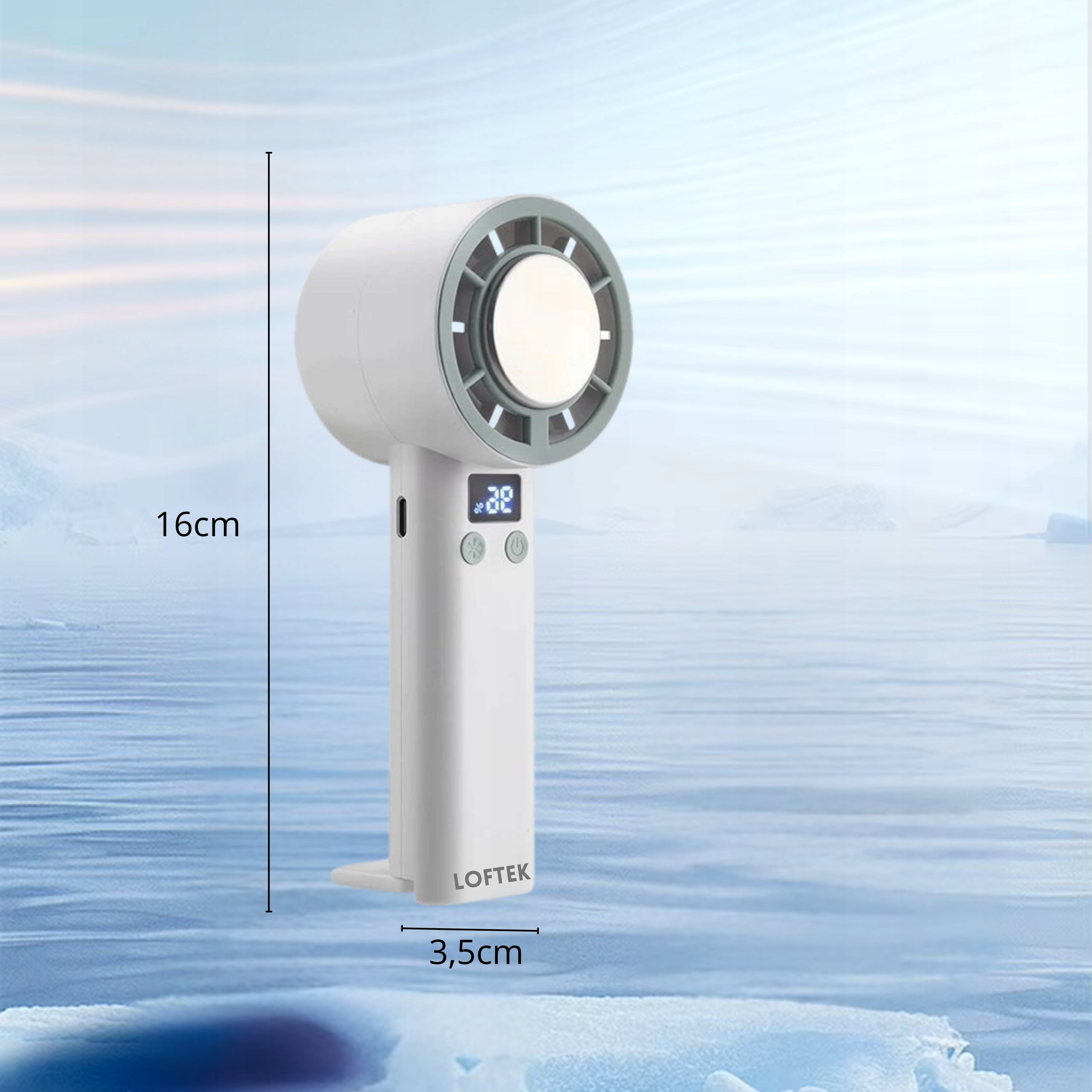 Mini Handheld Electric Fan Portable for Beach USB-C 12W Manufacturer code Wentylator Ręczny Mini Wiatrak na Biurko