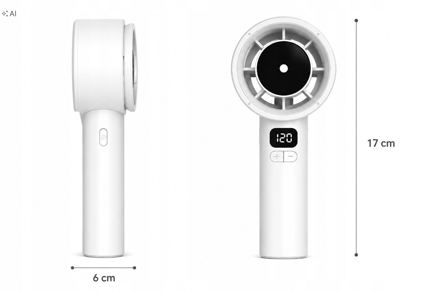 Mini Handheld Fan Turbo USB-C 120 Speed LED Display White Packaging status original